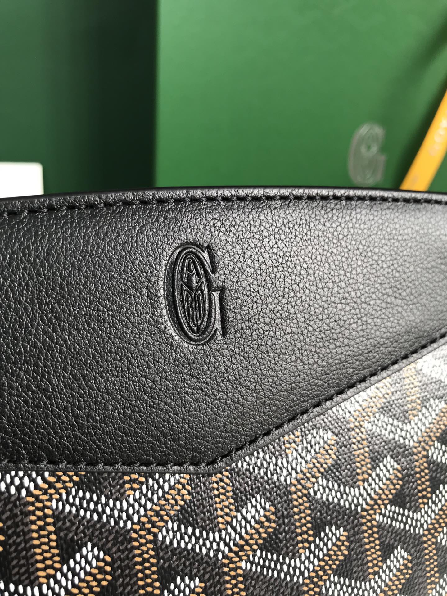 Goyard Black Goyardine Canvas And Chevroches Calfskin