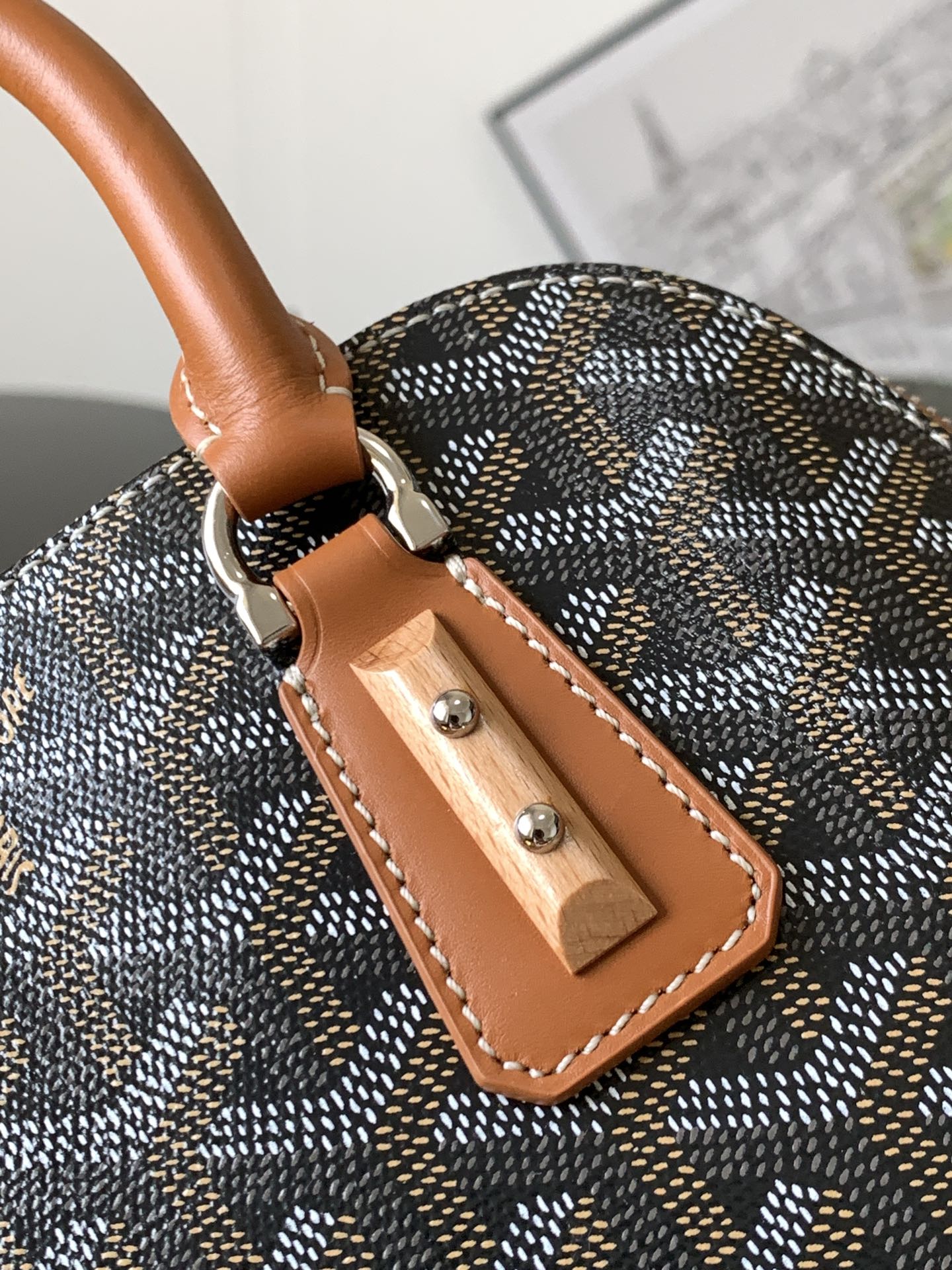 Goyard Goyardine Sac Vendome PM Black in Tan