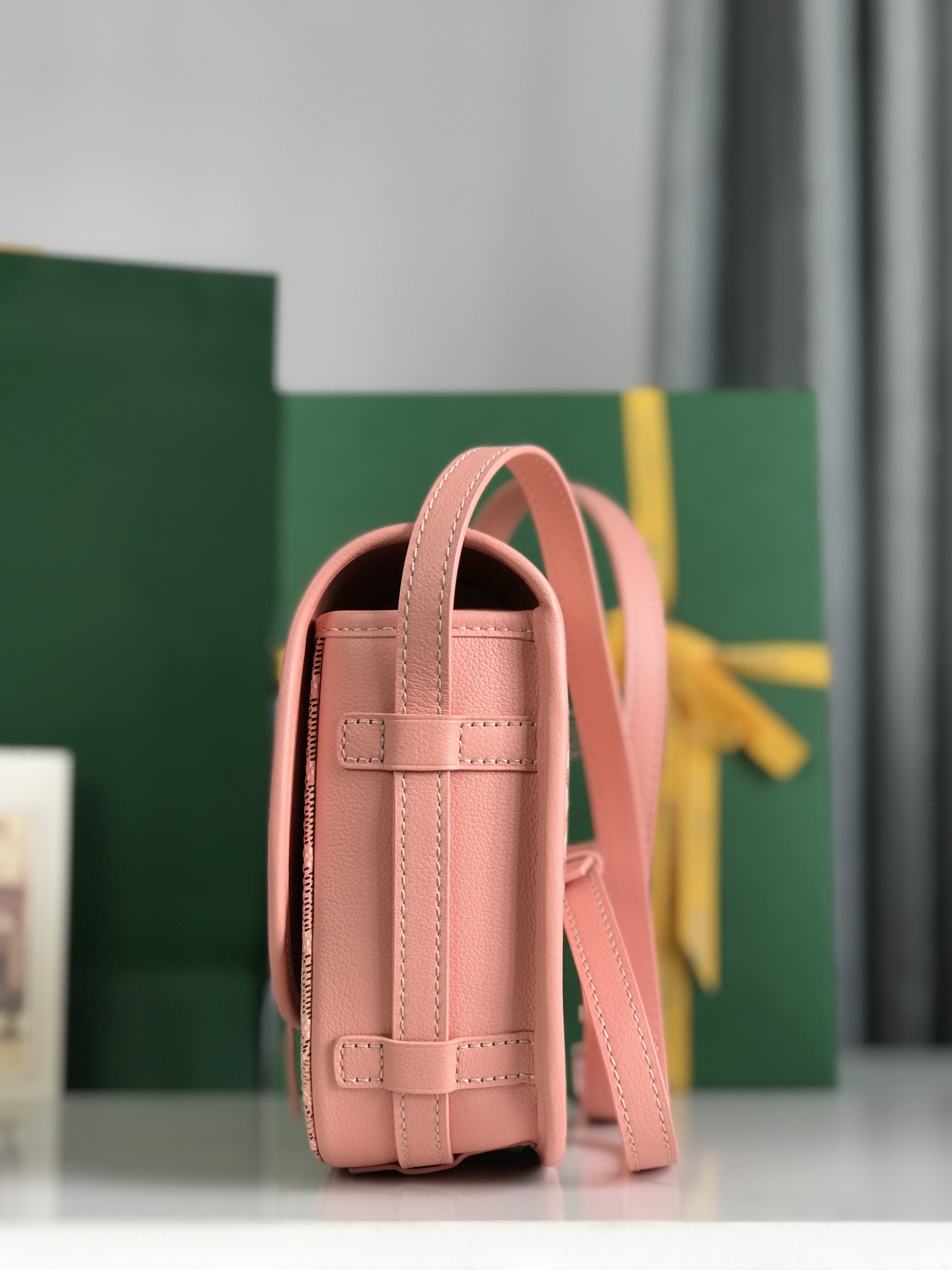 Goyard Belvedere II Messenger Bag Coated Canvas MM pink