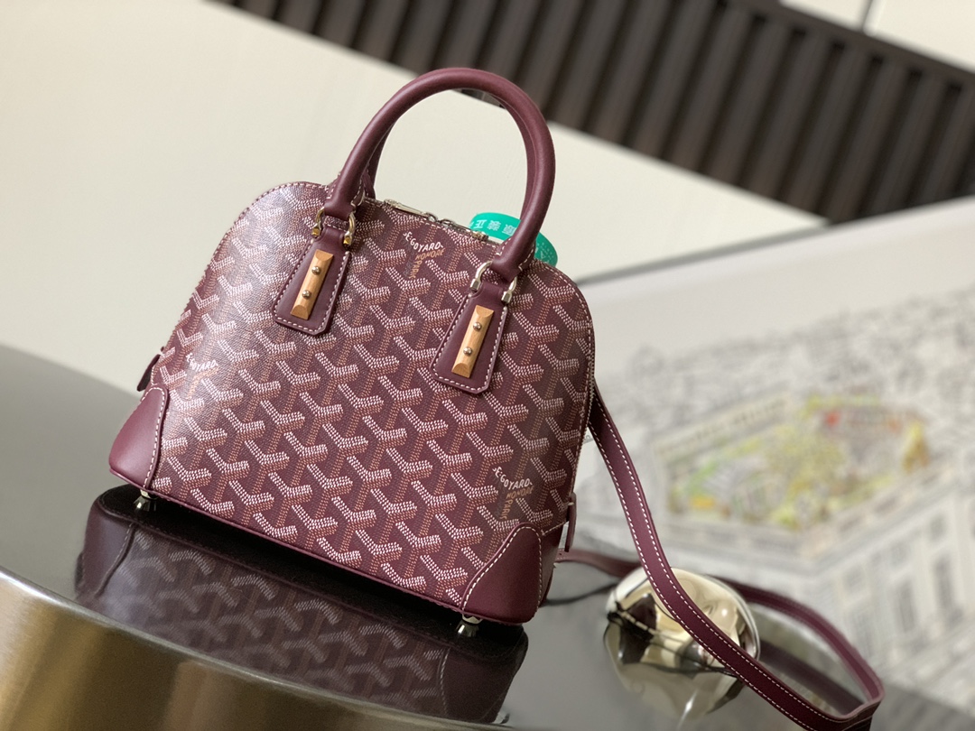 GOYARD Vendome PM Canvas Crossbody Bag Burgundy