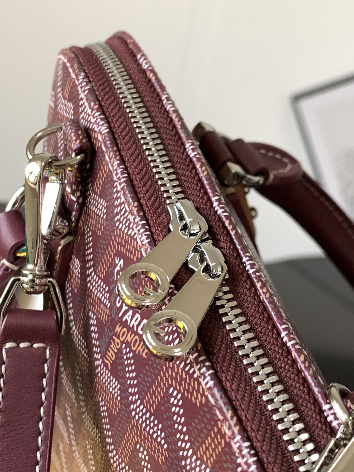 GOYARD Vendome PM Canvas Crossbody Bag Burgundy