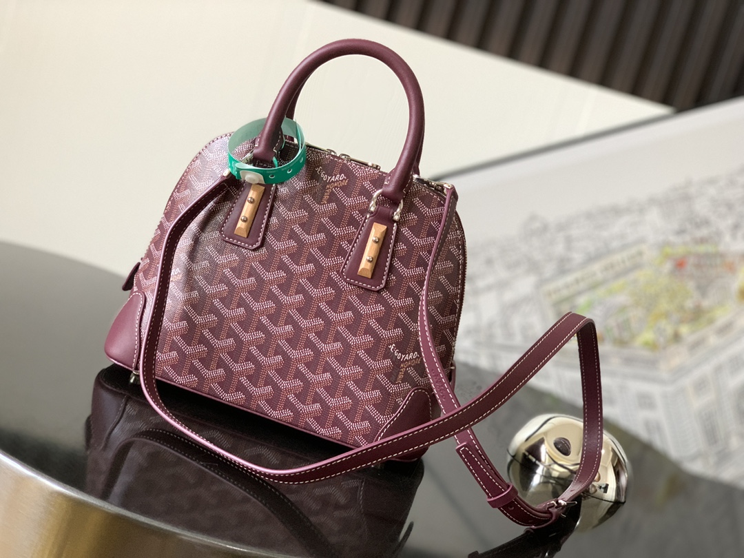 GOYARD Vendome PM Canvas Crossbody Bag Burgundy