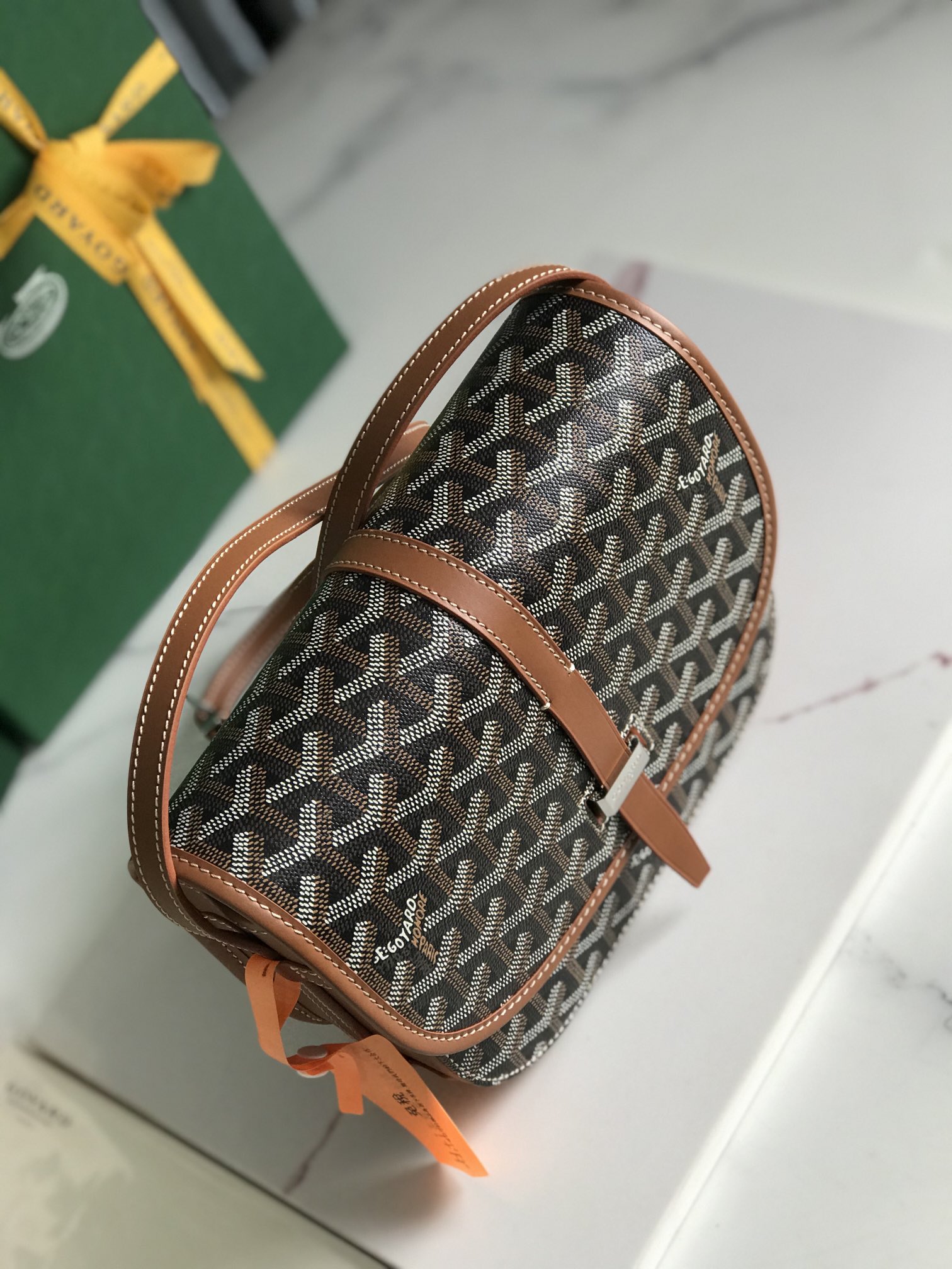 Goyard Belvedere II Messenger Bag Coated Canvas MM Black brown