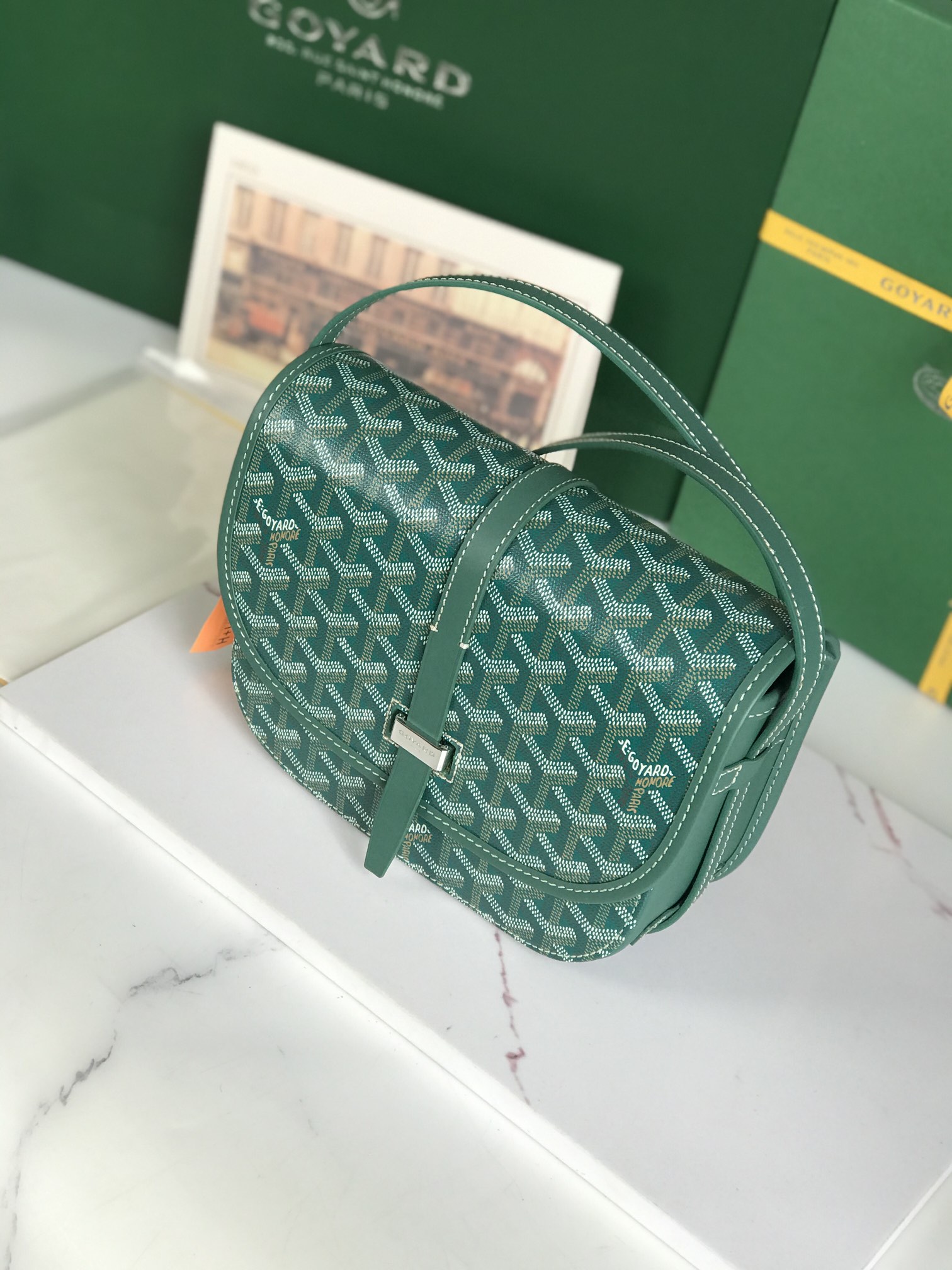 Goyard Belvedere II Messenger Bag Coated Canvas MM green