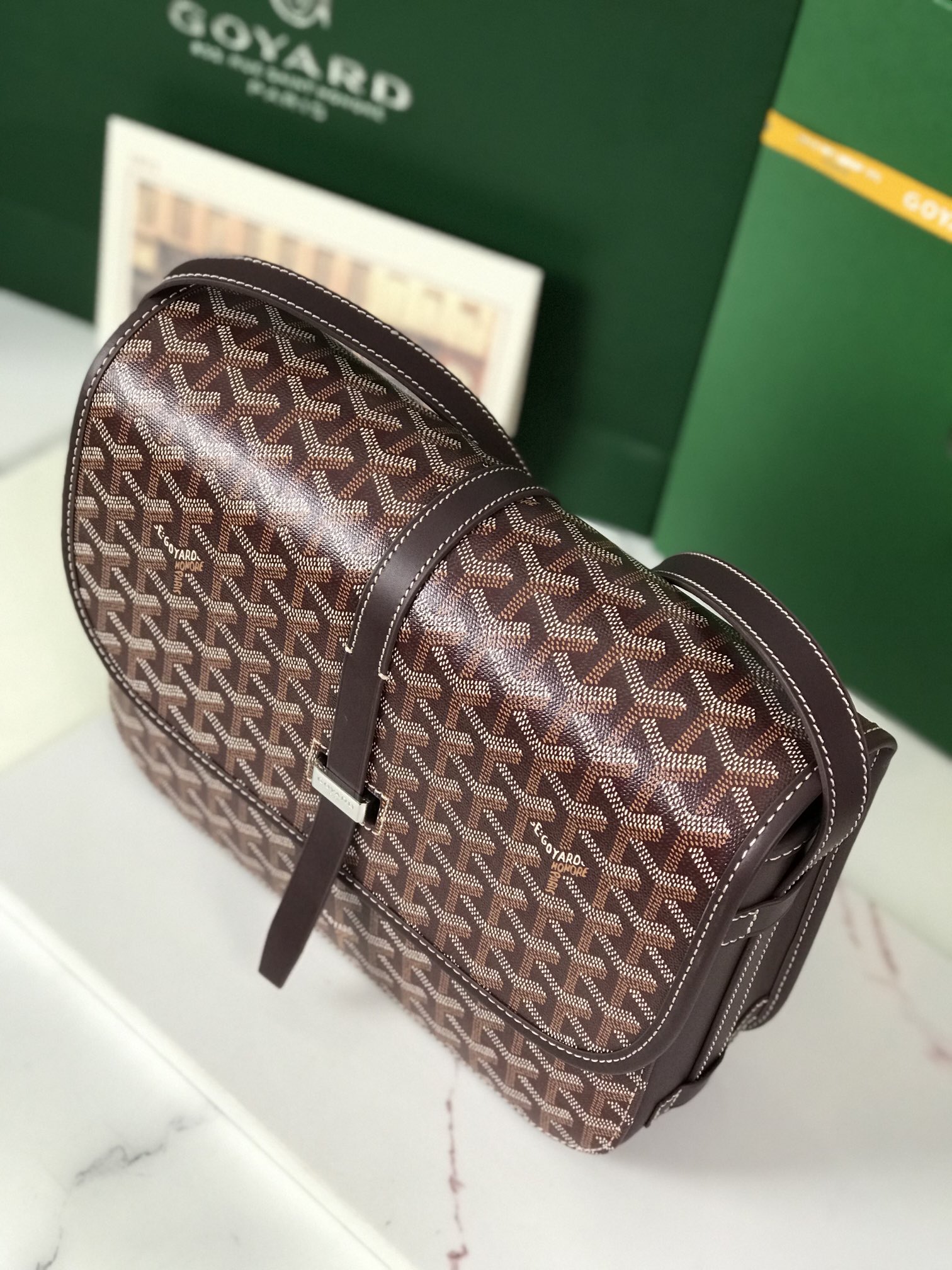 Goyard Belvedere II Messenger Bag Coated Canvas MM brown