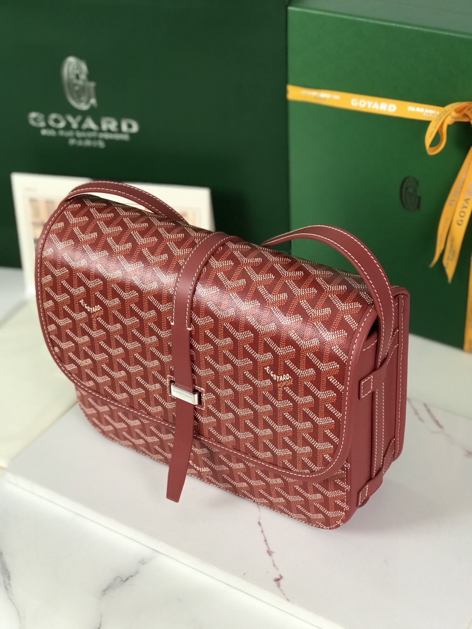 Goyard Belvedere II Messenger Bag Coated Canvas MM red