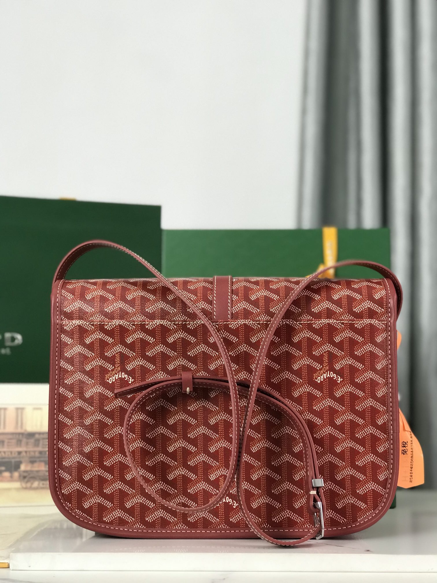 Goyard Belvedere II Messenger Bag Coated Canvas MM red