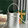GOYARD Goyardine Petit Flot Mini Bucket Bag white