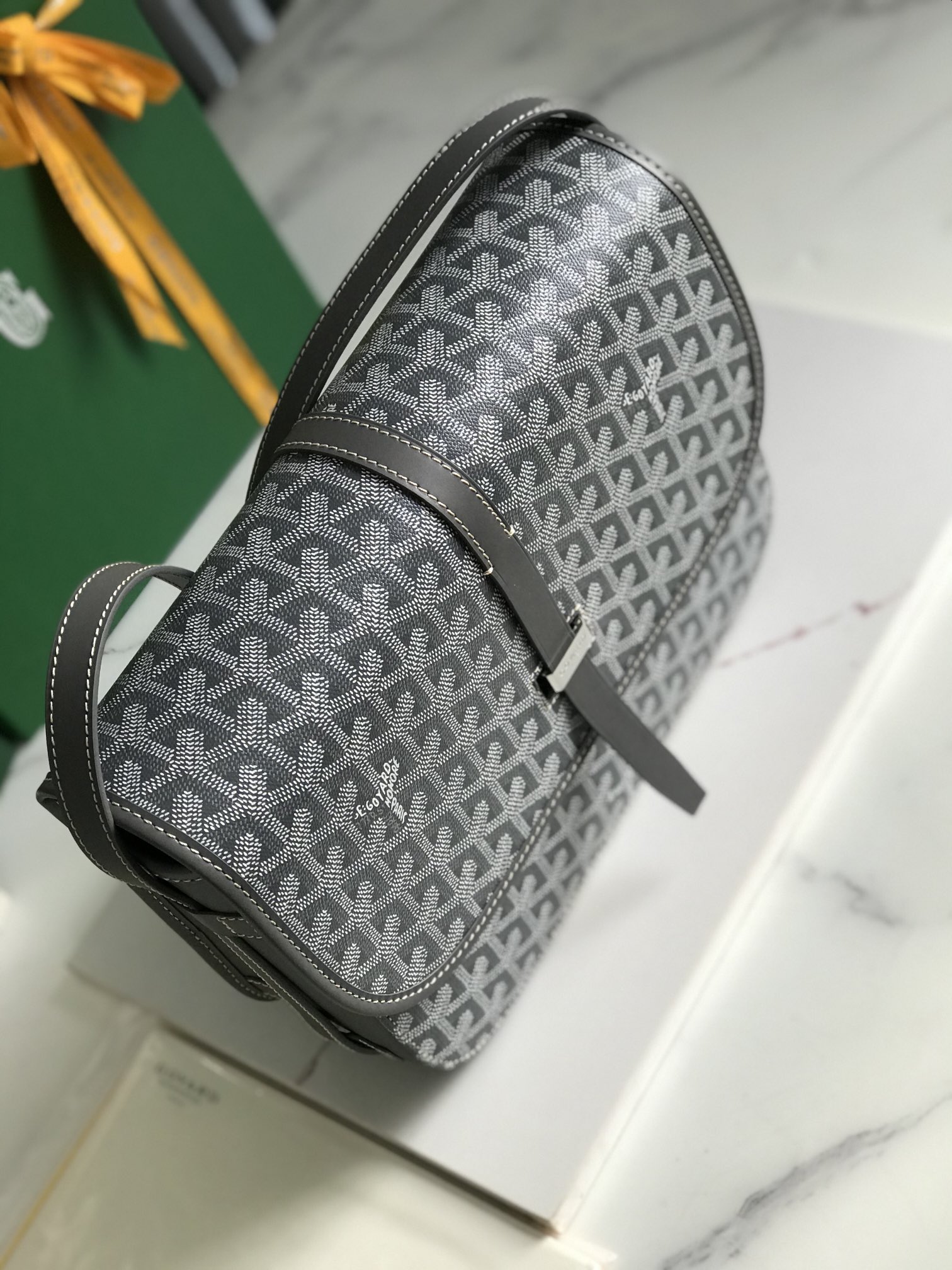 Goyard Belvedere II Messenger Bag Coated Canvas MM gray