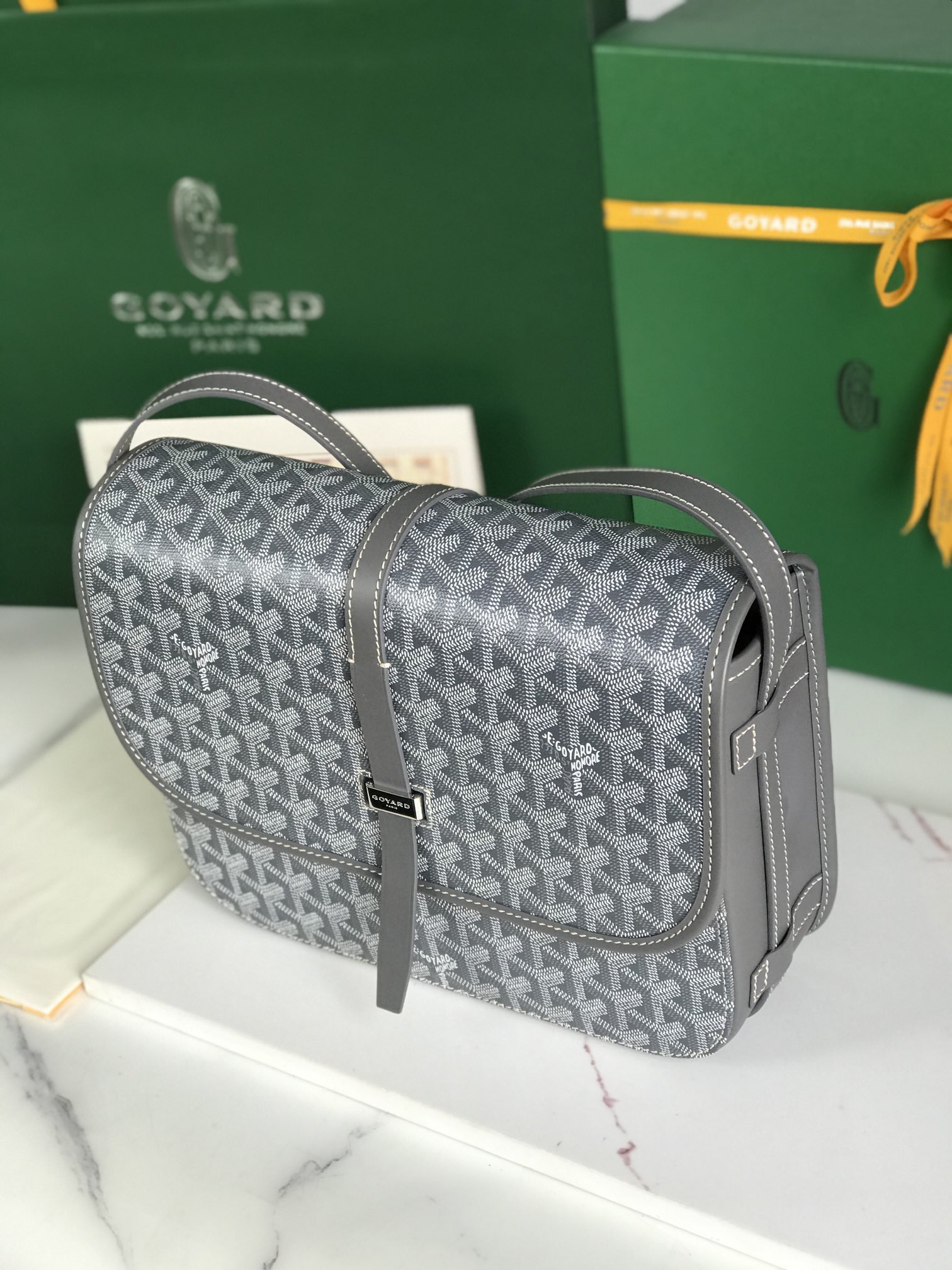 Goyard Belvedere II Messenger Bag Coated Canvas MM gray