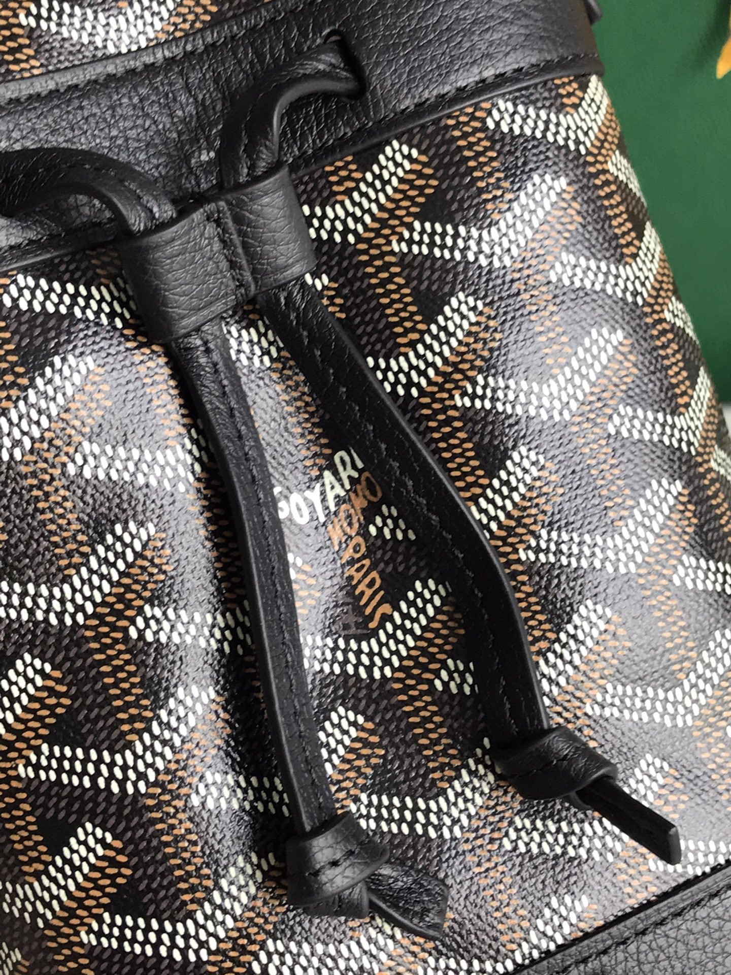 GOYARD Goyardine Petit Flot Bucket Bag PM Black 791368