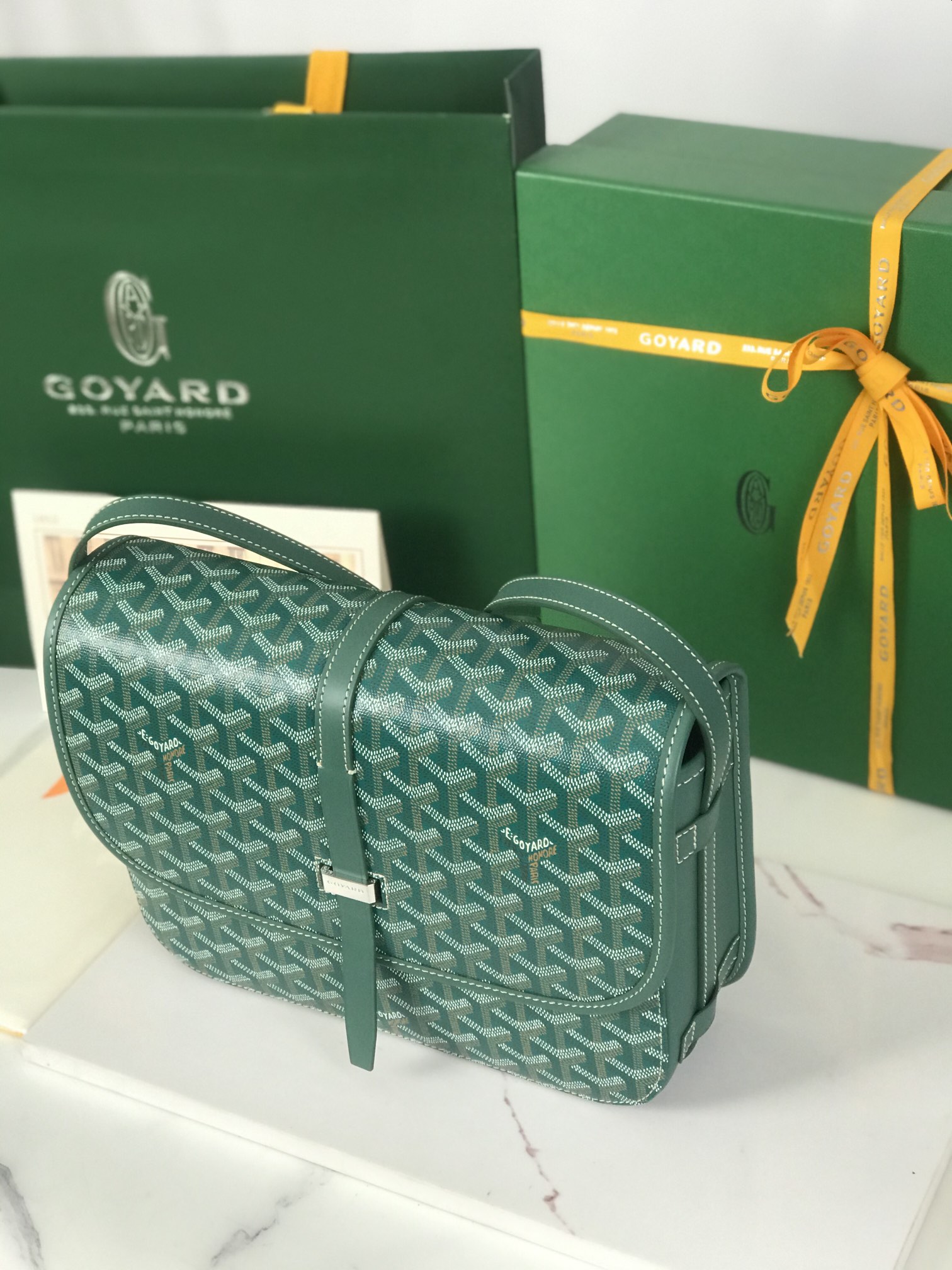 Goyard Belvedere II Messenger Bag Coated Canvas MM green