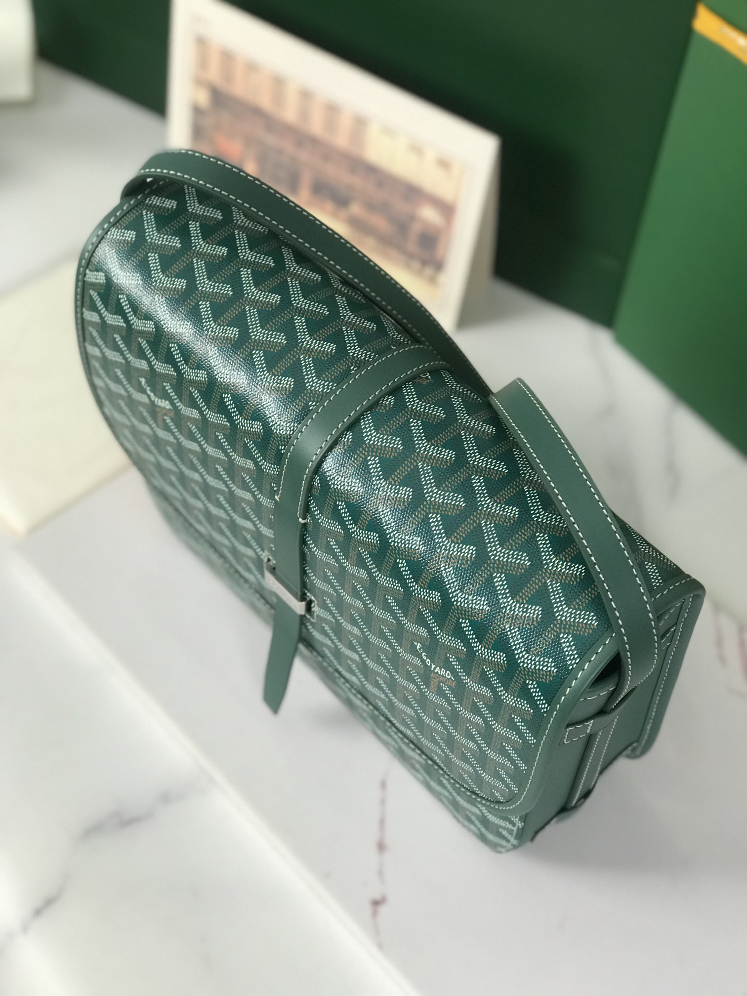 Goyard Belvedere II Messenger Bag Coated Canvas MM green