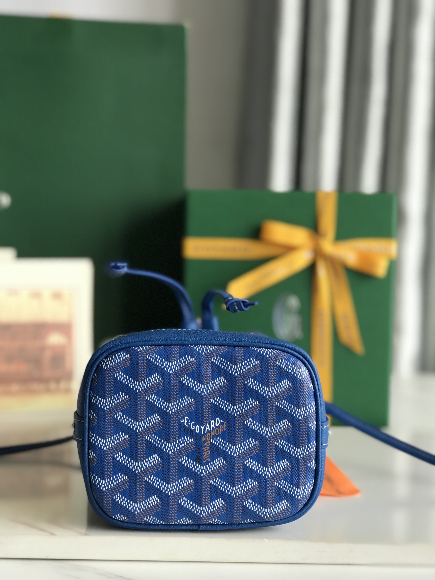 GOYARD Goyardine Petit Flot Bucket Bag PM Sky Morning