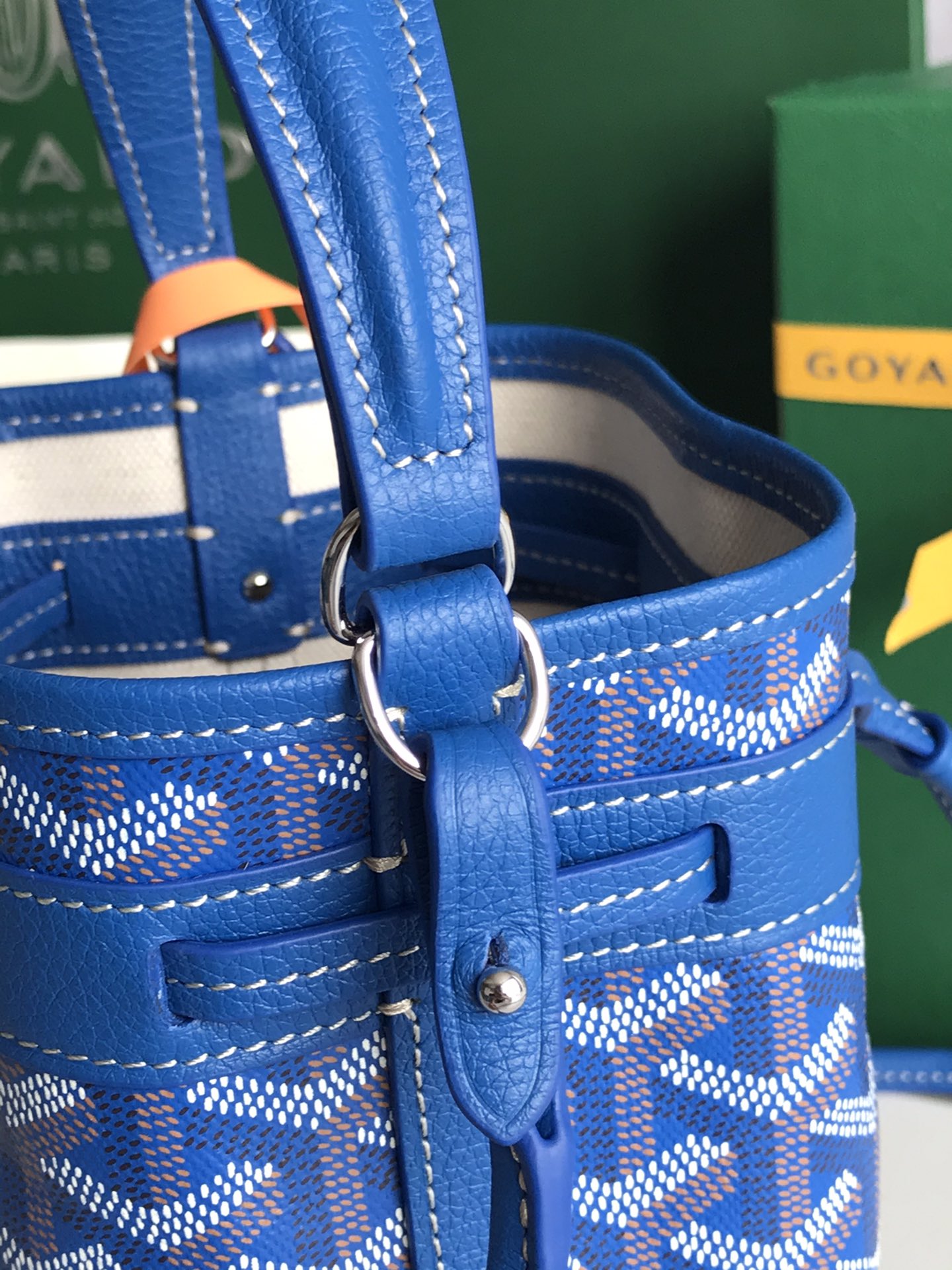 GOYARD Goyardine Petit Flot Bucket Bag PM Sky Morning