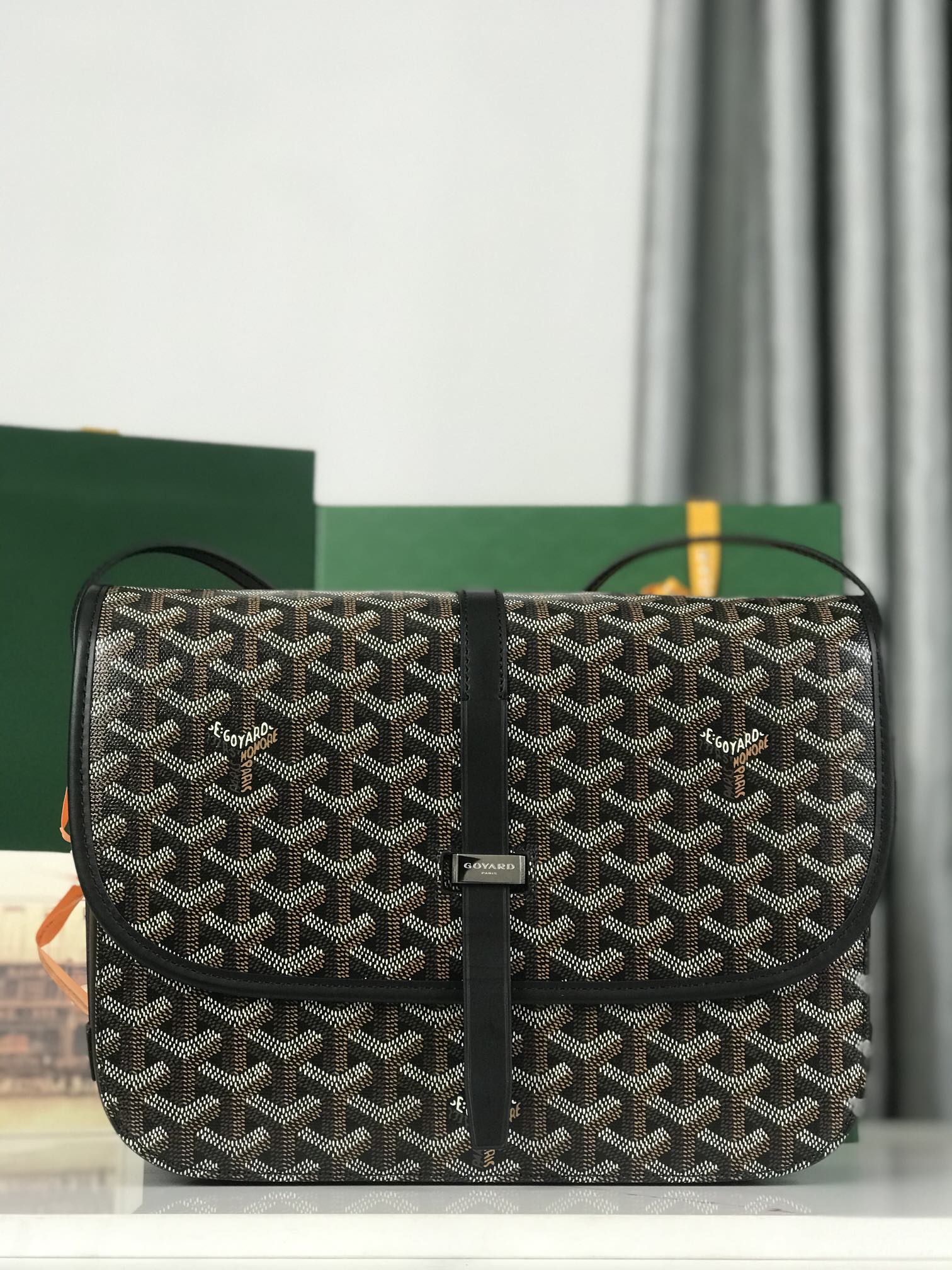 Goyard Belvedere II Messenger Bag Coated Canvas MM Black