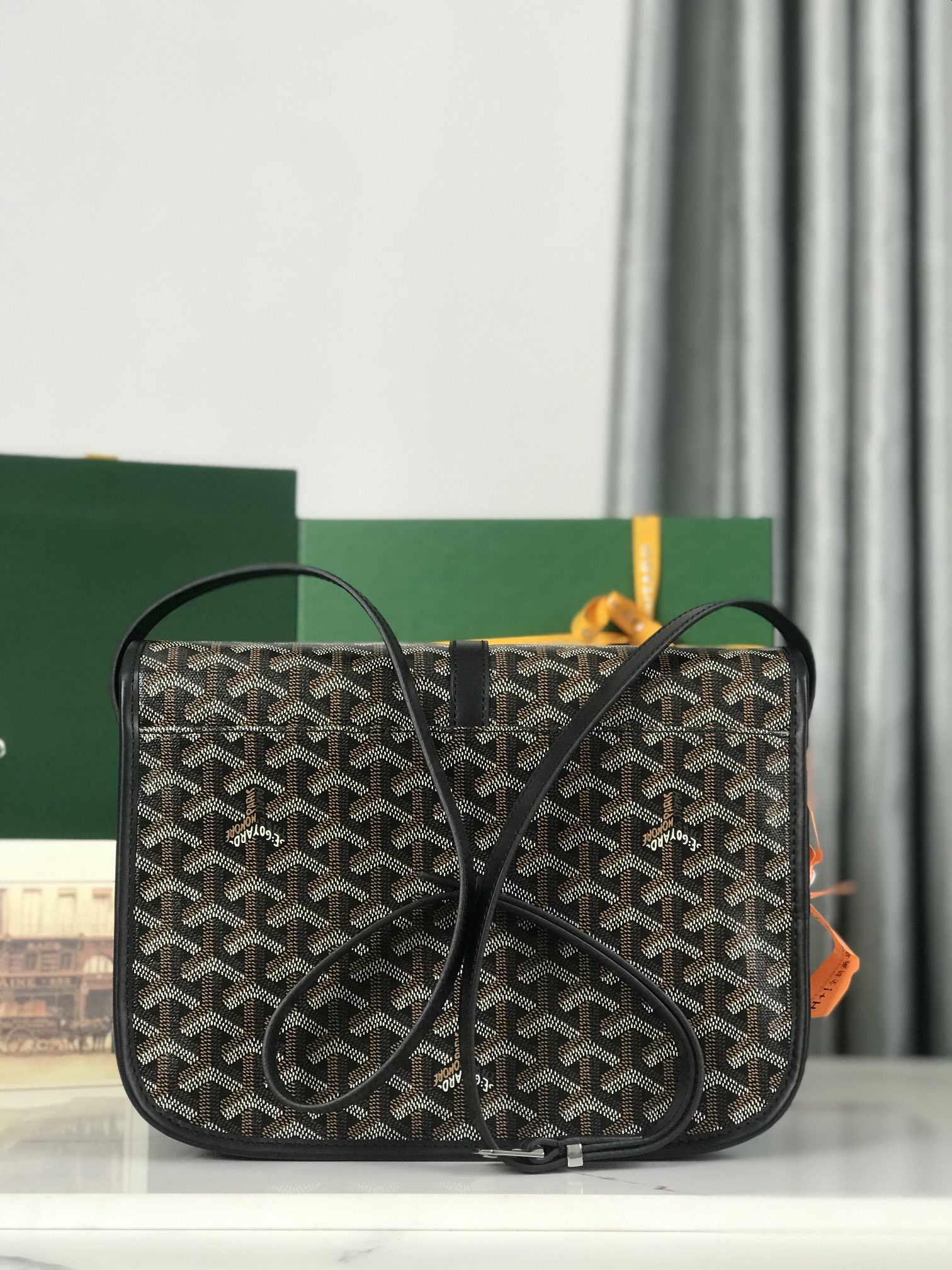Goyard Belvedere II Messenger Bag Coated Canvas MM Black