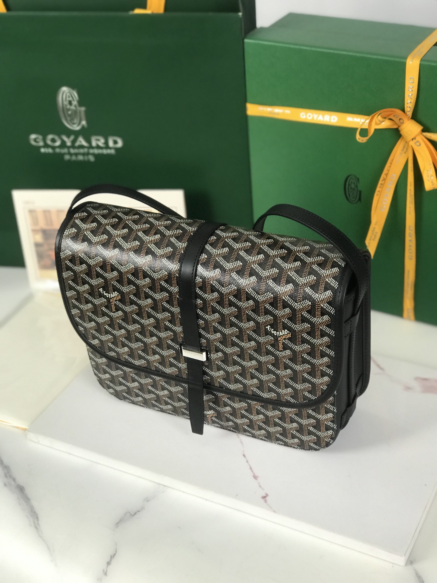 Goyard Belvedere II Messenger Bag Coated Canvas MM Black