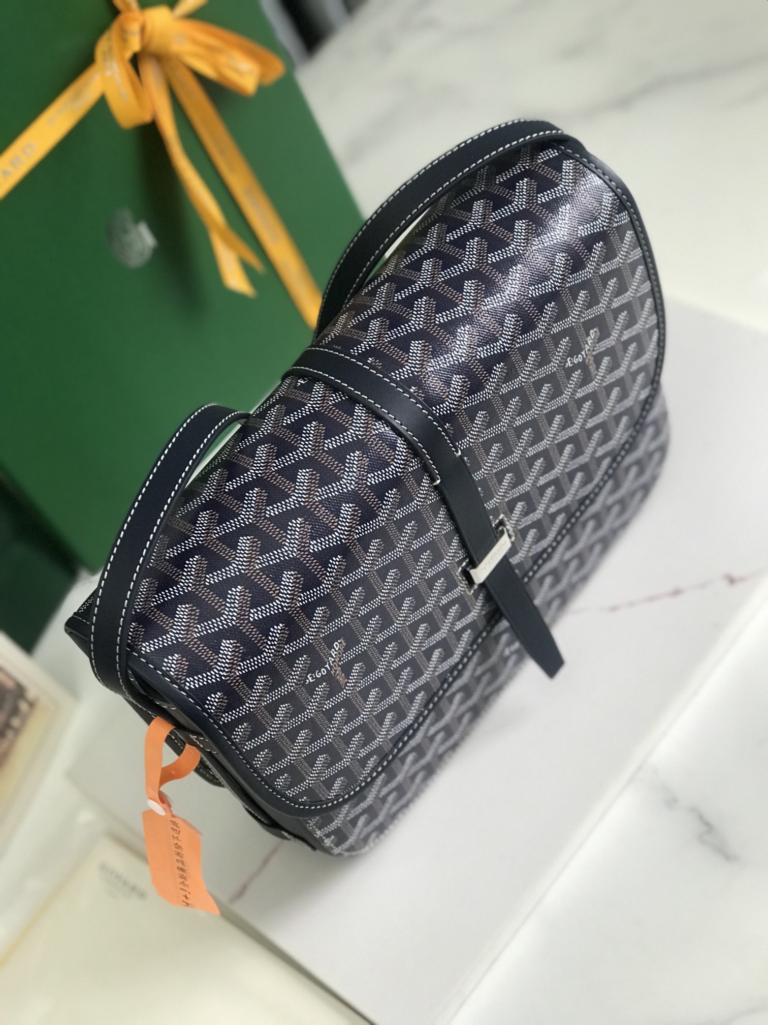 Goyard Belvedere MM Shoulder Bag Multiple colors Navy blue Leather Plastic ref.2158426