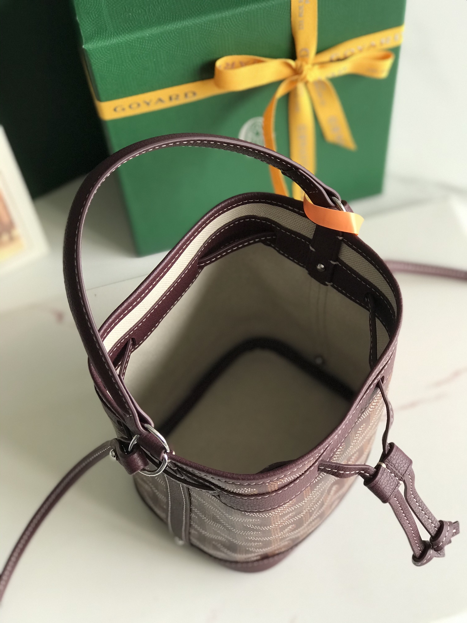 Goyard Petite Flot Bucket Bag BurgundyTan 139758379 |