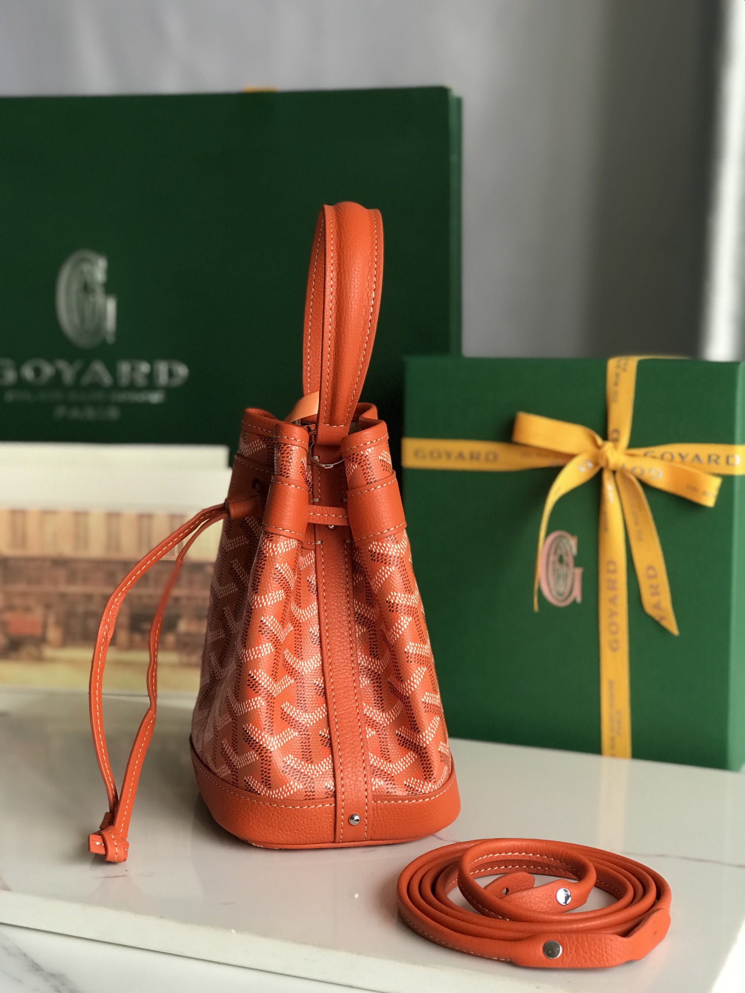 Goyard Petit Flot Mini bucket Bag Orange