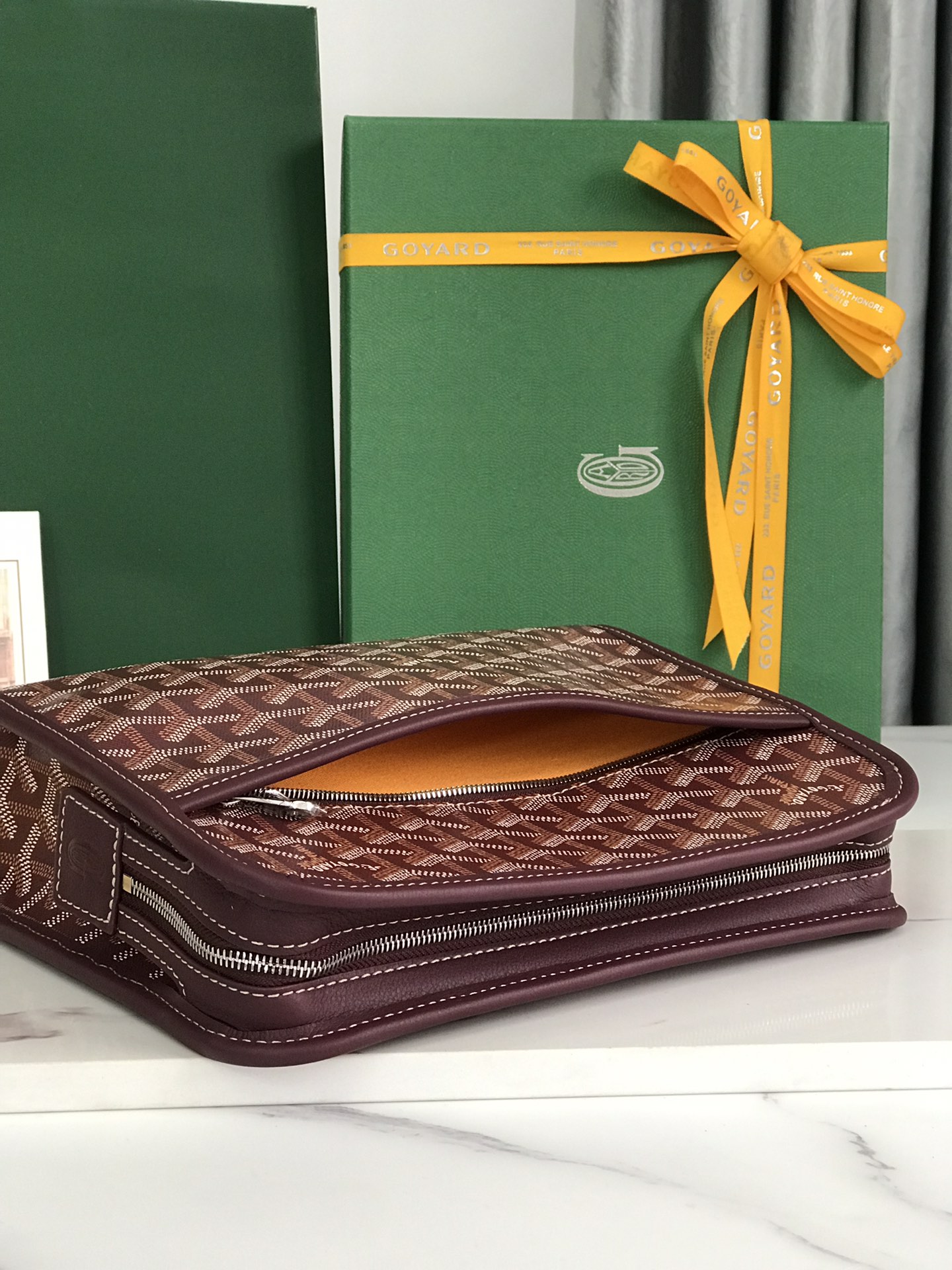 GOYARD Goyardine Jouvence Toiletry Pouch Burgundy 974322