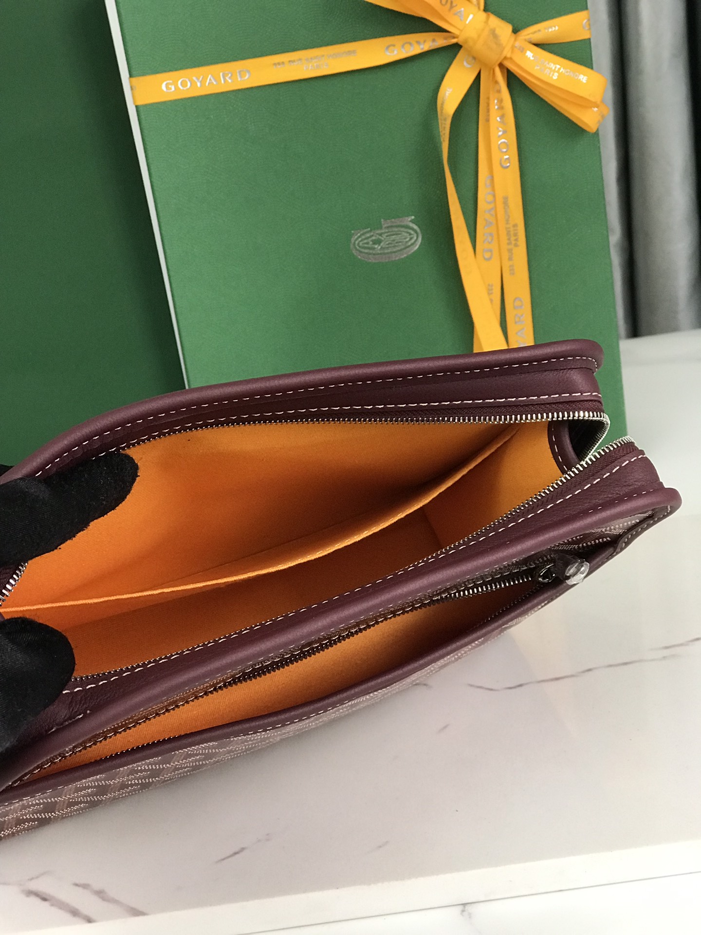 GOYARD Goyardine Jouvence Toiletry Pouch Burgundy 974322