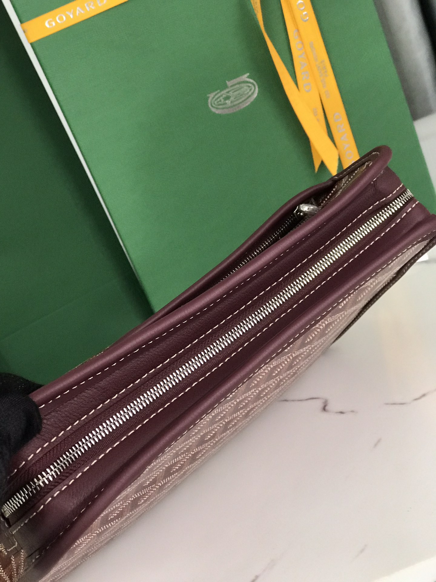 GOYARD Goyardine Jouvence Toiletry Pouch Burgundy 974322