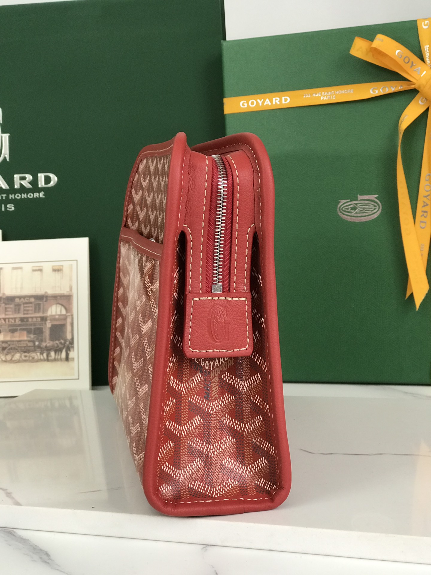 GOYARD Goyardine Jouvence Toiletry Pouch red