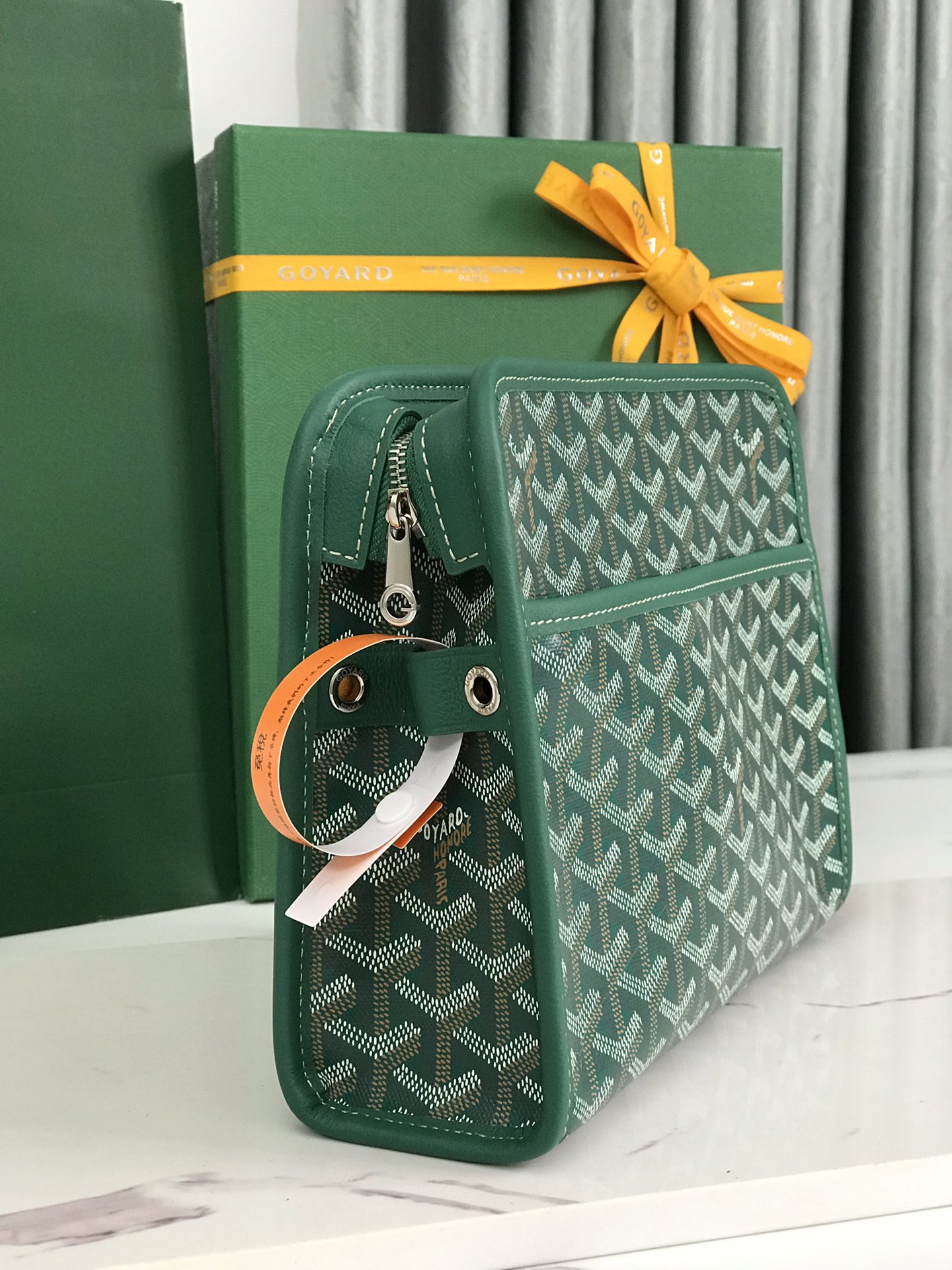 GOYARD Goyardine Jouvence Toiletry Pouch MM Green