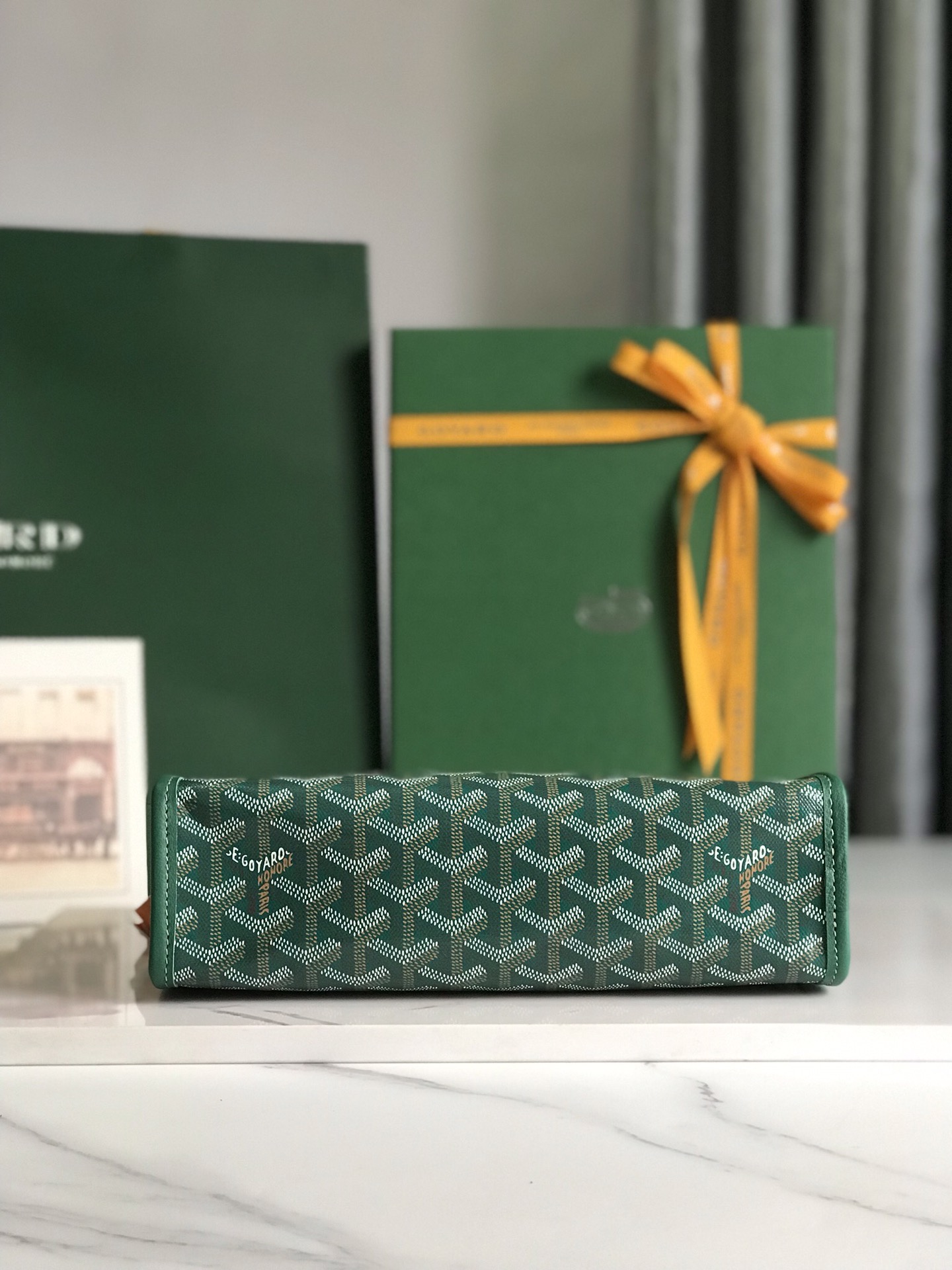 GOYARD Goyardine Jouvence Toiletry Pouch MM Green