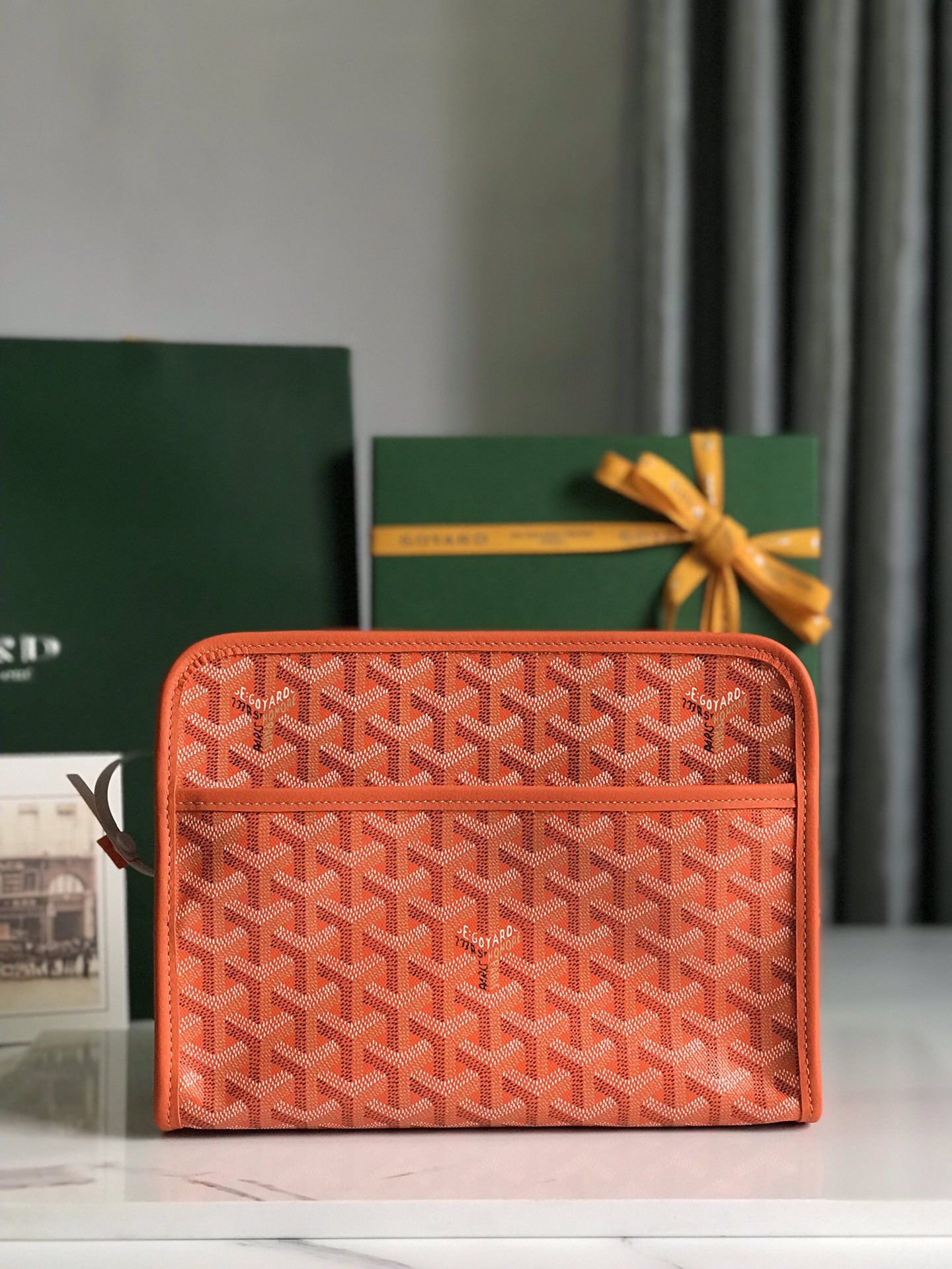 GOYARD Goyardine Jouvence Toiletry Pouch orange