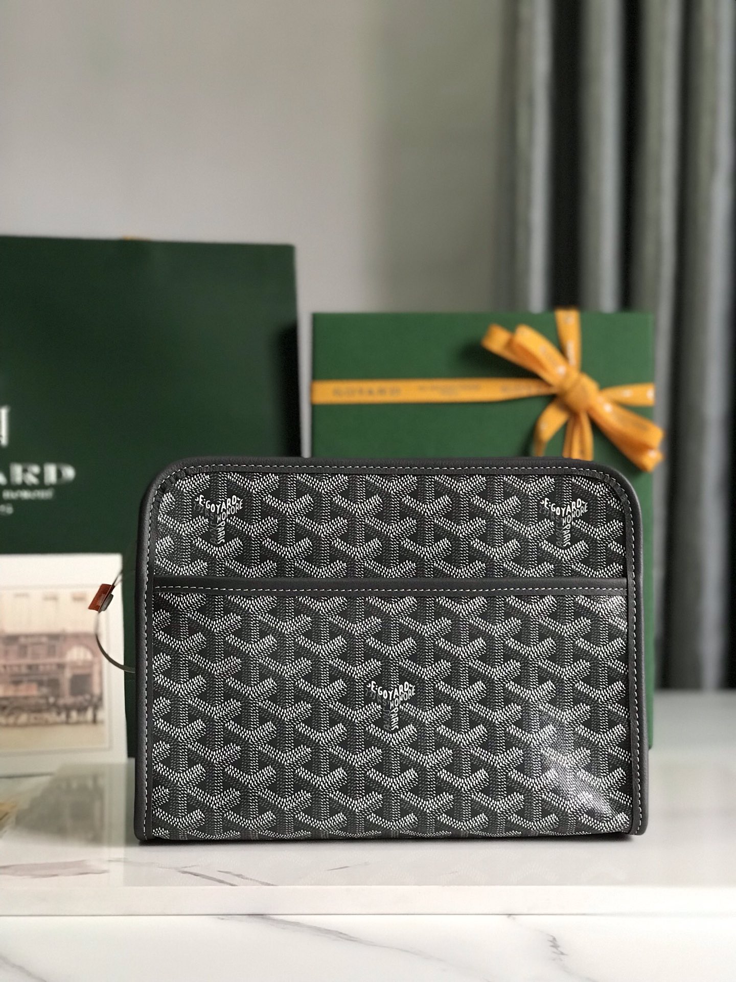 GOYARD Goyardine Jouvence Toiletry Pouch Grey 1260302