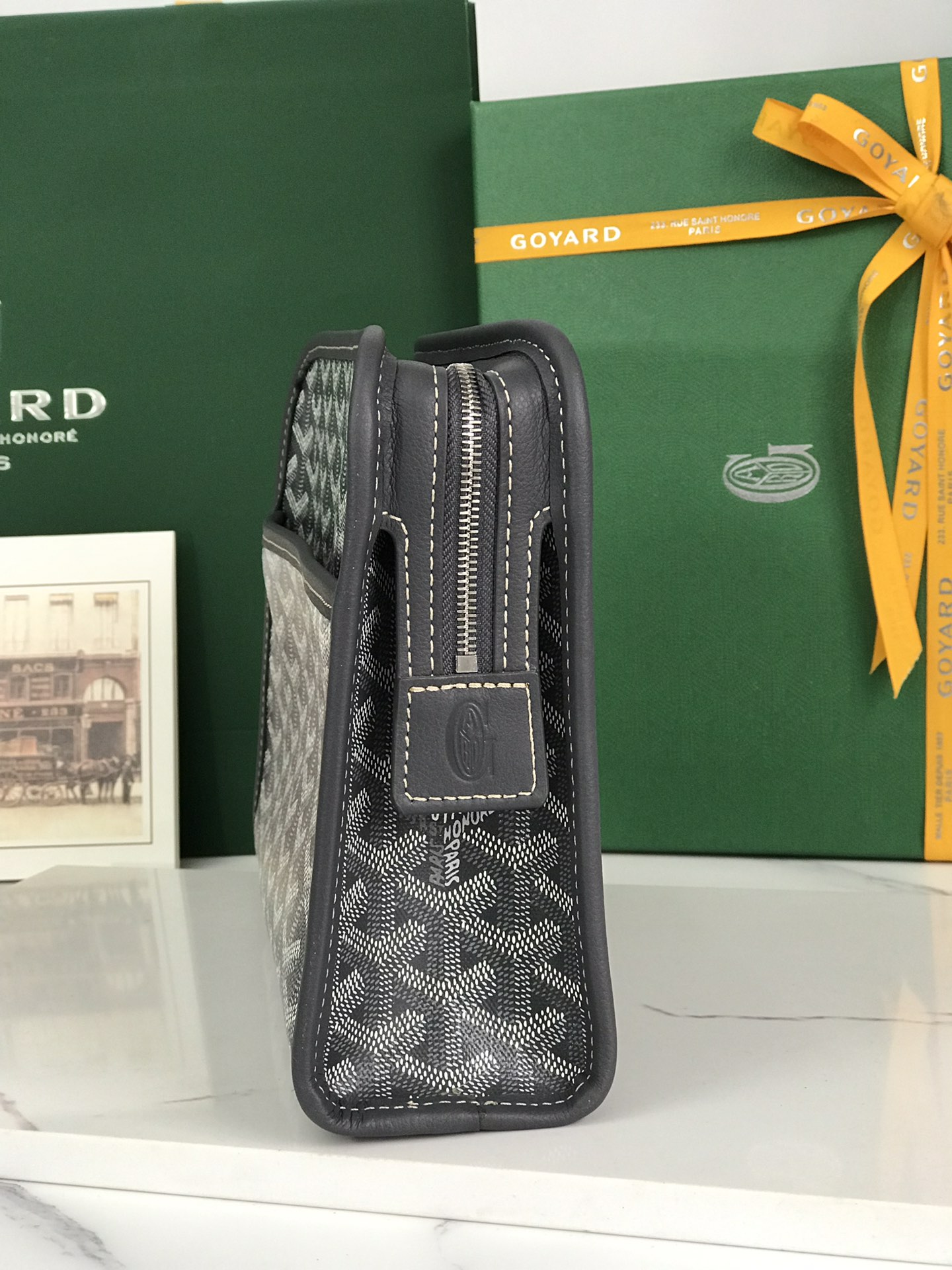 GOYARD Goyardine Jouvence Toiletry Pouch Grey 1260302