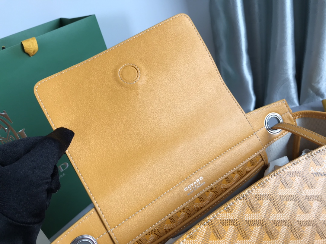 Goyard Mustard Goyardine Coated Canvas and Leather Rouette PM Bag yellow
