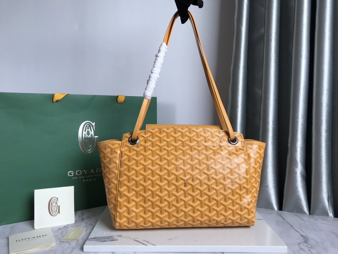 Goyard Mustard Goyardine Coated Canvas and Leather Rouette PM Bag yellow