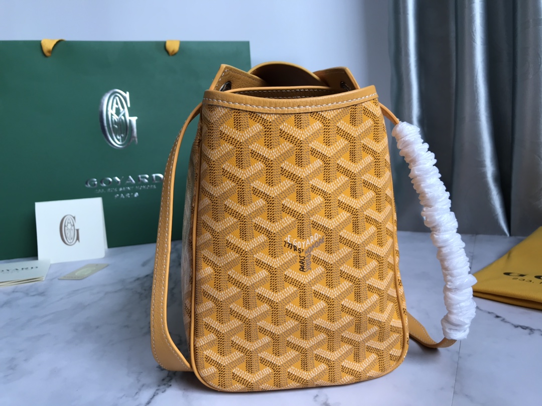 Goyard Mustard Goyardine Coated Canvas and Leather Rouette PM Bag yellow
