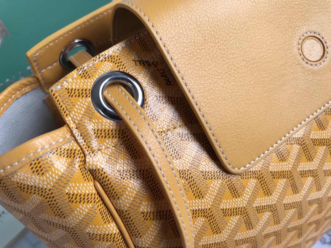 Goyard Mustard Goyardine Coated Canvas and Leather Rouette PM Bag yellow