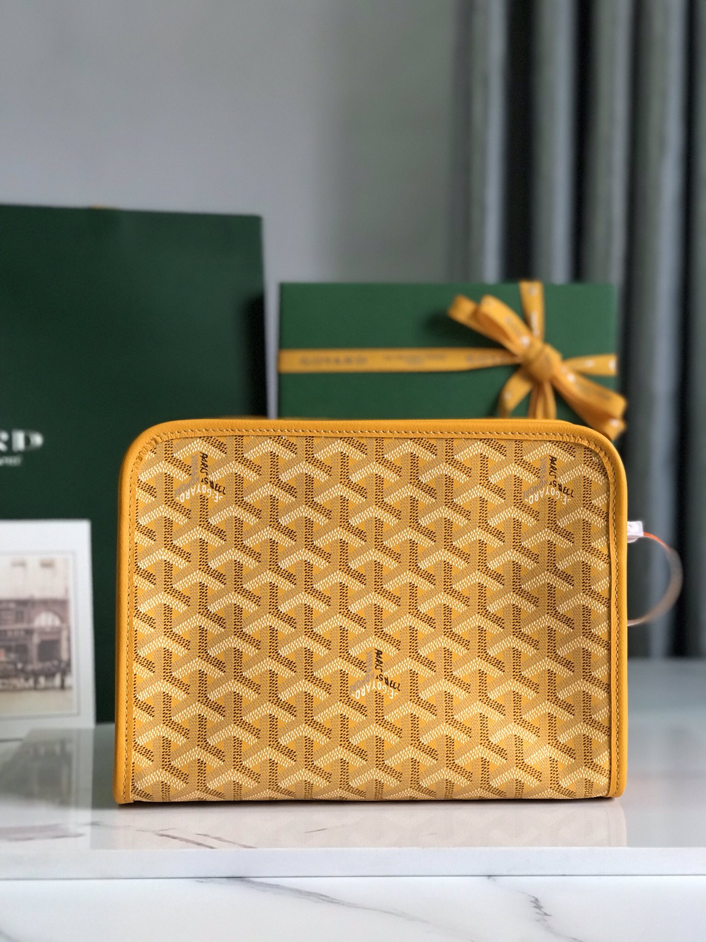 GOYARD Goyardine Jouvence Toiletry Pouch yellow