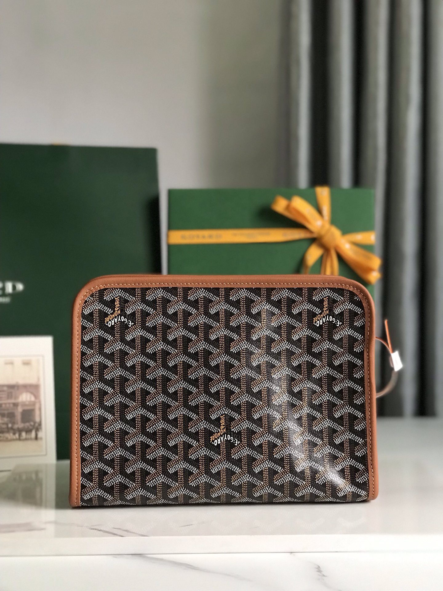 GOYARD Goyardine Jouvence Toiletry Pouch brown