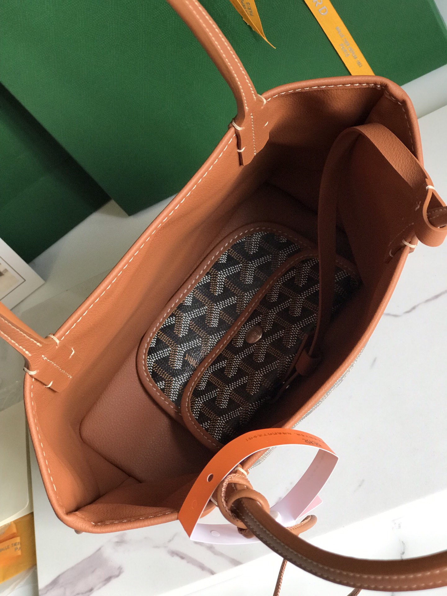 GOYARD Goyardine Reversible Mini Anjou Black 1660698
