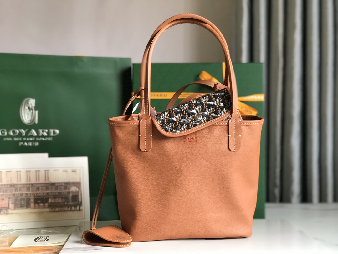 GOYARD Goyardine Reversible Mini Anjou Black 1660698