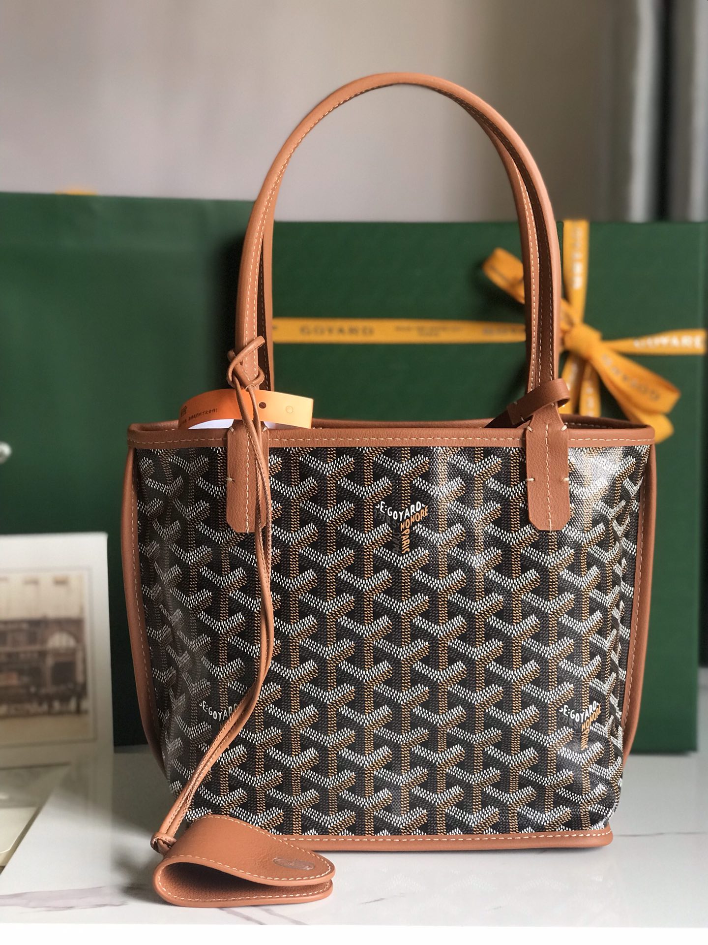 GOYARD Goyardine Reversible Mini Anjou Black 1660698