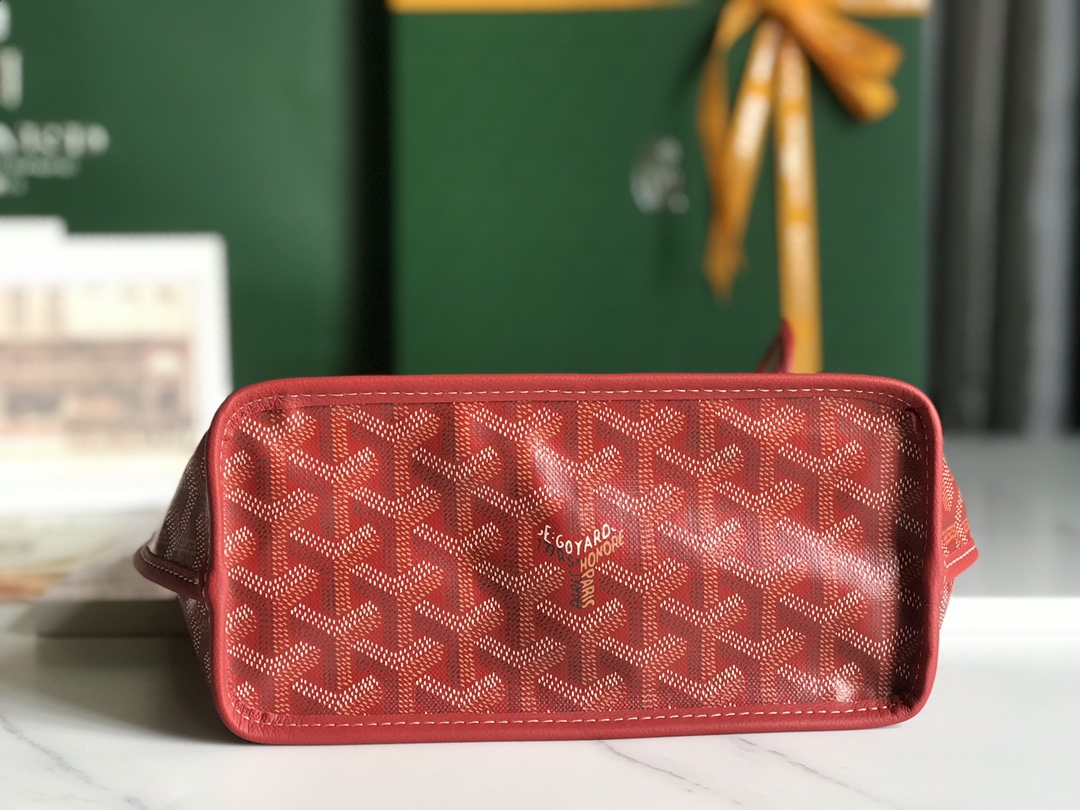 Goyard Goyardine Red Anjou Mini Bag Palladium Hardware