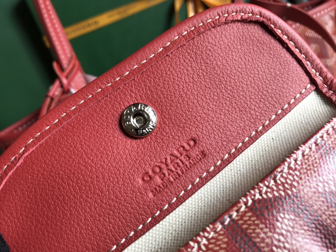 Goyard Goyardine Red Anjou Mini Bag Palladium Hardware