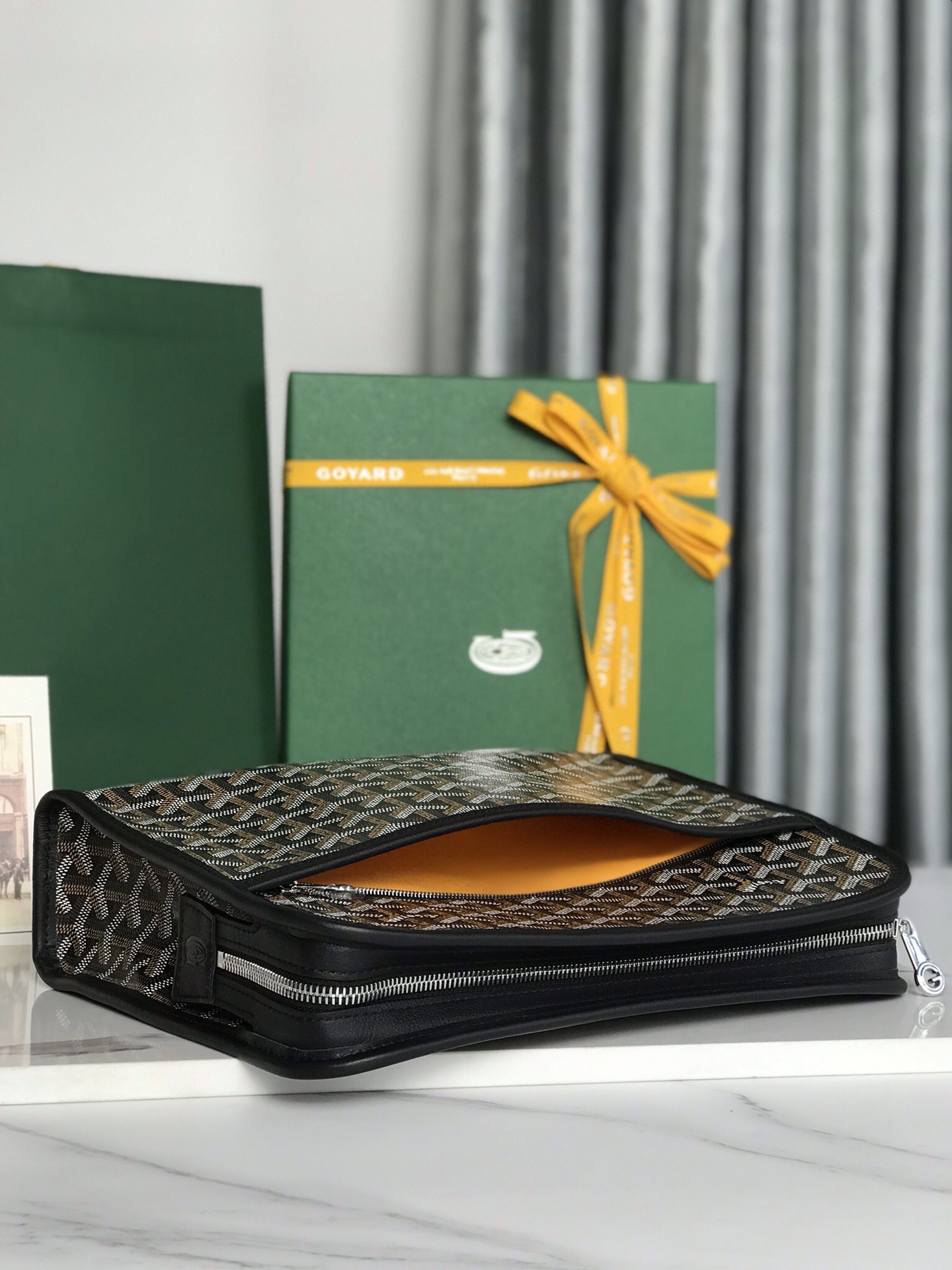 GOYARD Goyardine Jouvence Toiletry Pouch black brown1267989