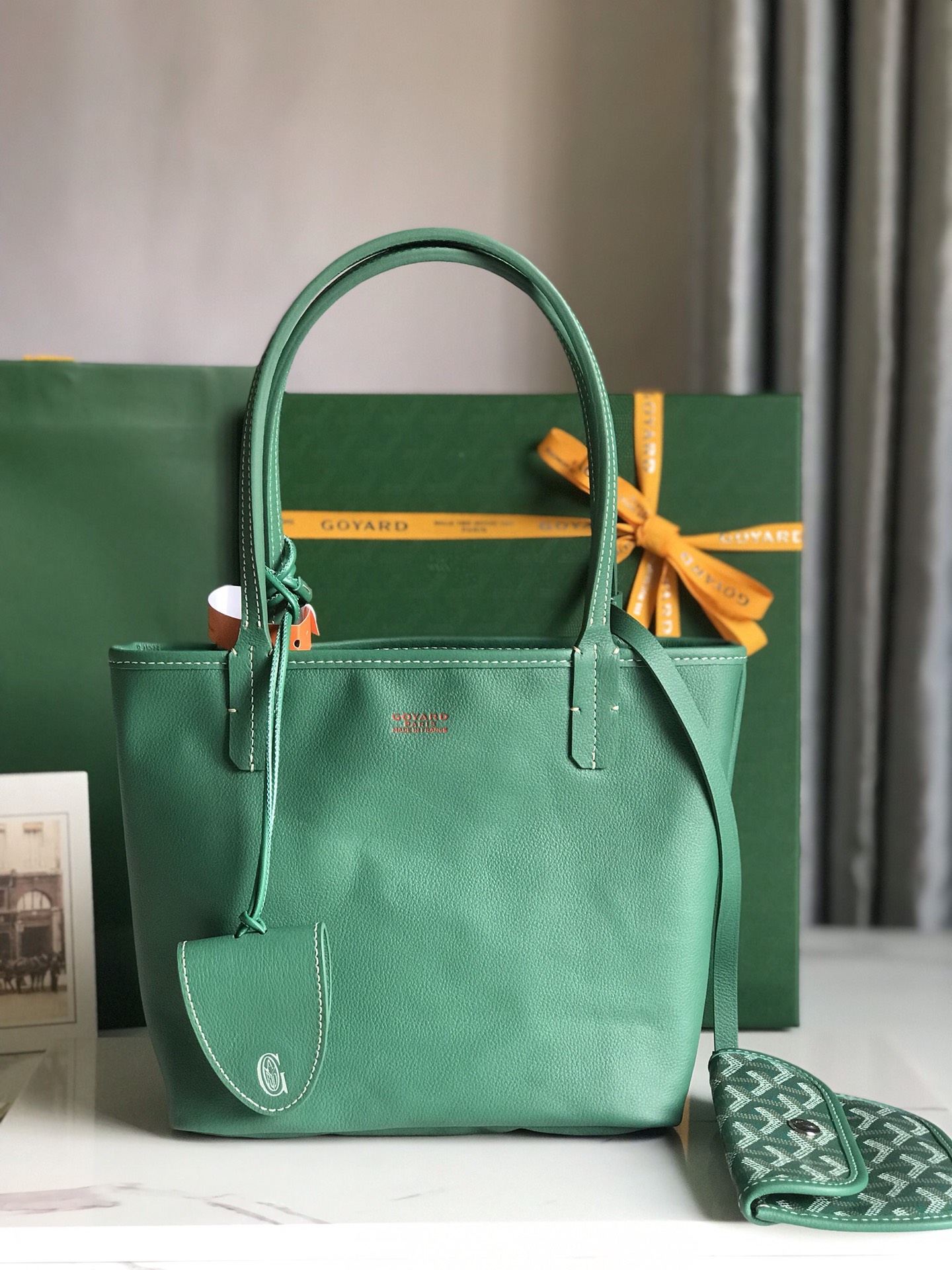 Goyard Goyardine Anjou Green Mini Bag Palladium ...