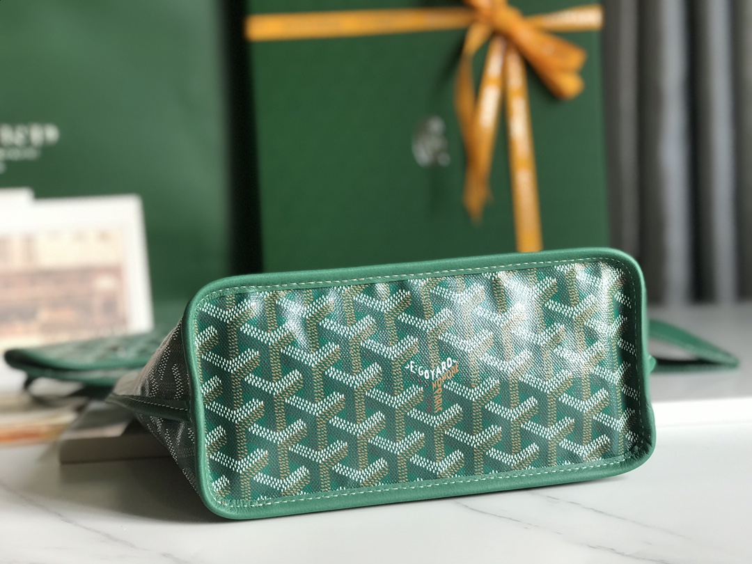 Goyard Goyardine Anjou Green Mini Bag Palladium ...