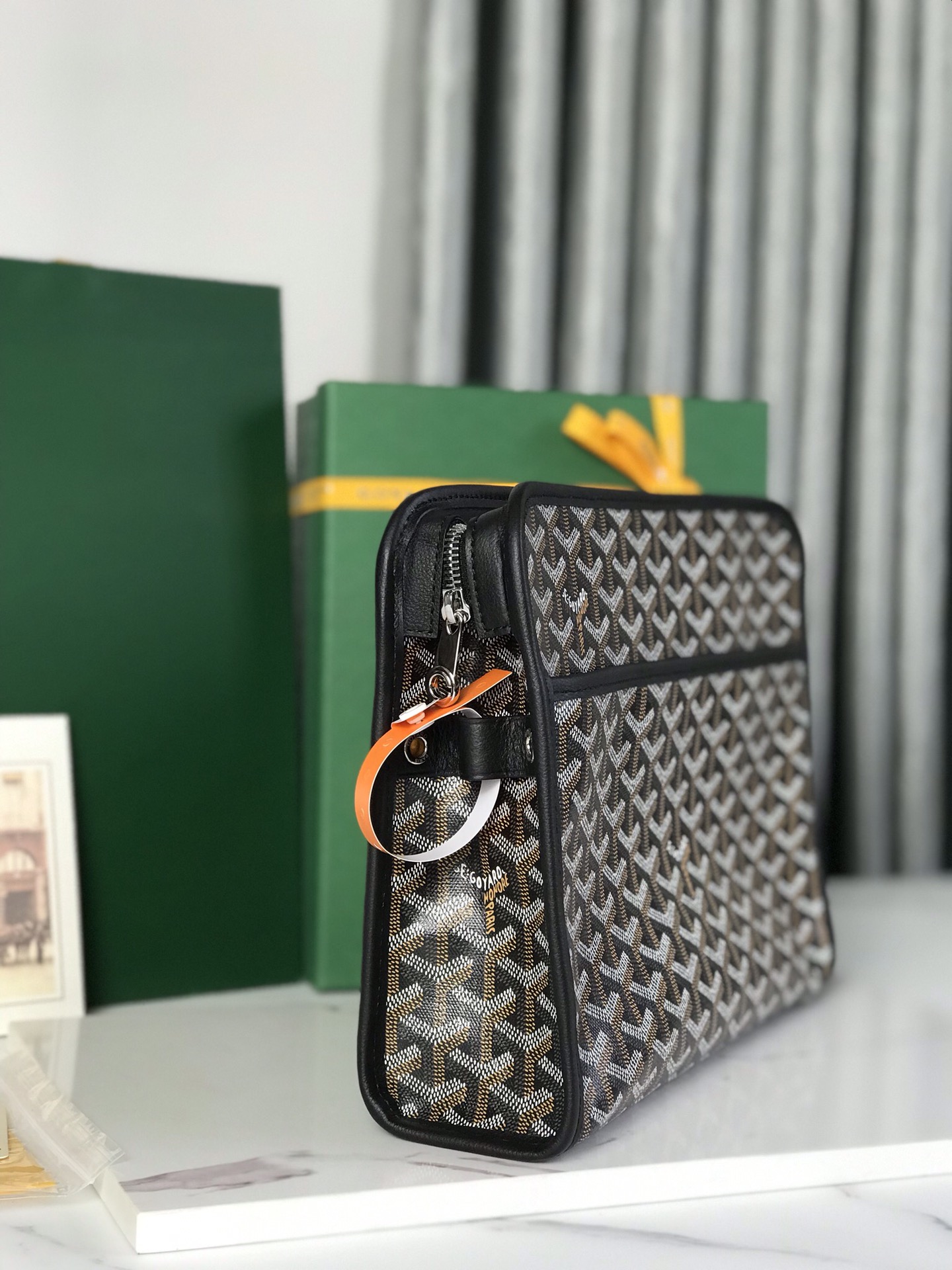 GOYARD Goyardine Jouvence Toiletry Pouch black brown1267989