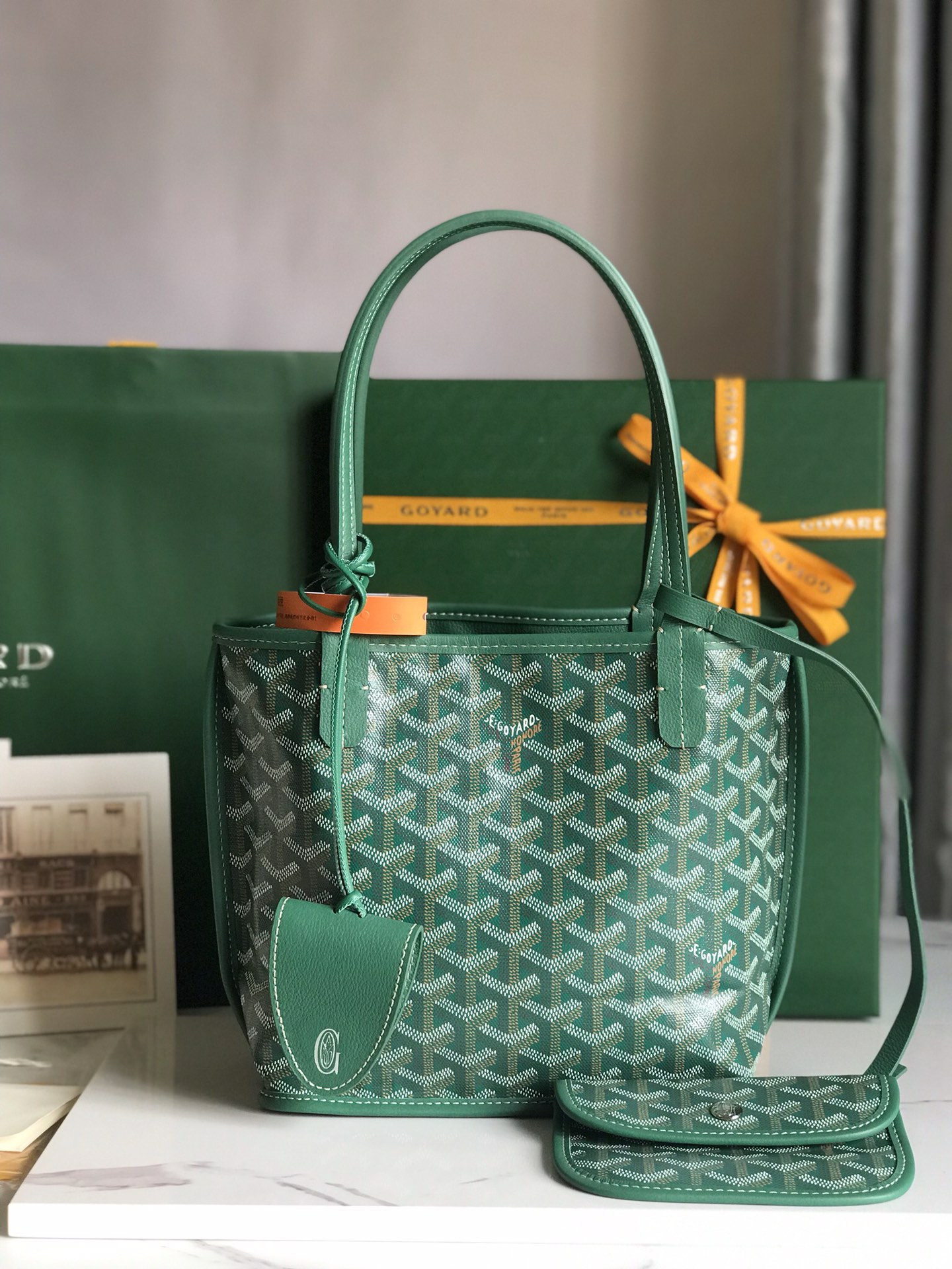 Goyard Goyardine Anjou Green Mini Bag Palladium …